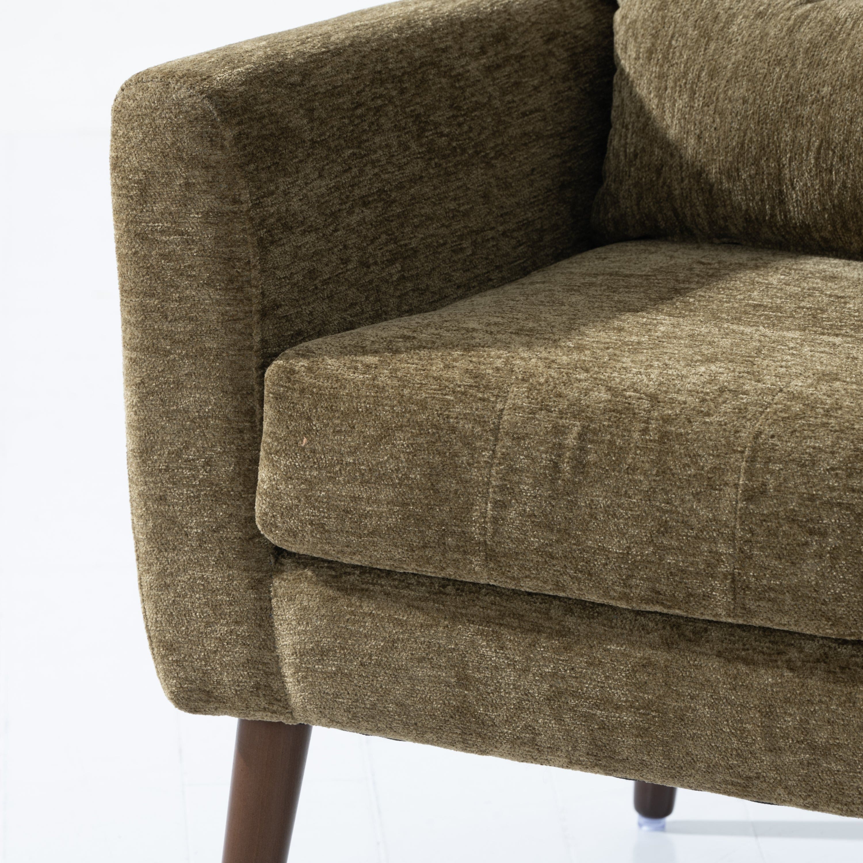 Modern Accent Chair Upholstered Foam Filled Living Room Chairs Comfy Reading Chair Mid Century Modern Chair with Chenille Fabric Lounge Arm Chairs Armchair for Living Room Bedroom