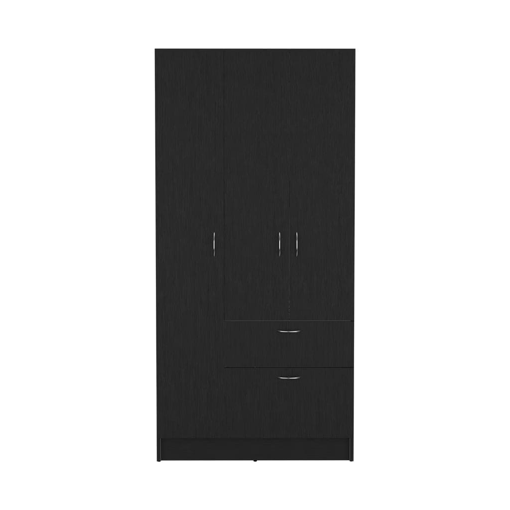 Capwell 2-Piece Bedroom Set, Armoire and Dresser, Black and Pine