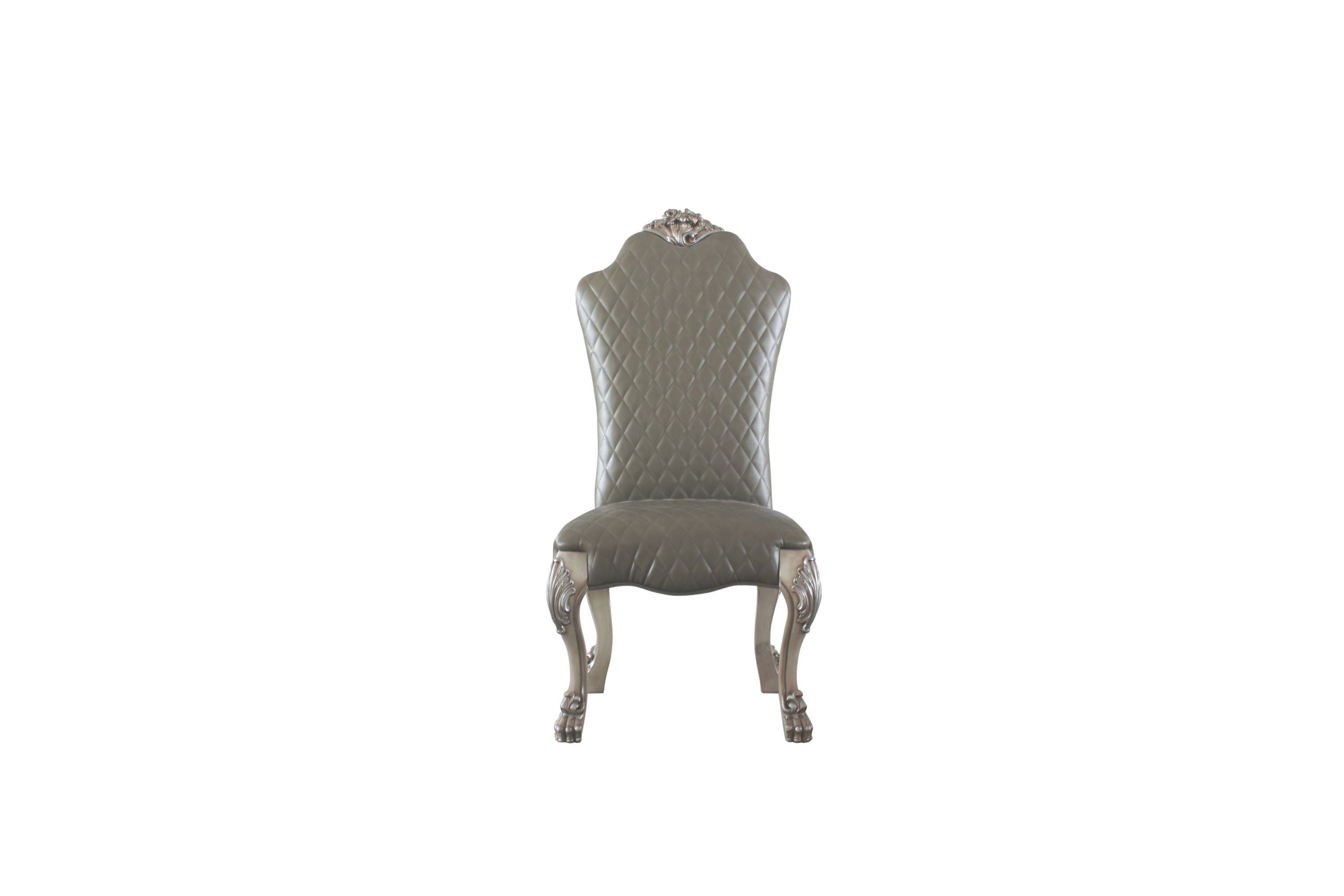 ACME Dresden Side Chair (Set-2), Vintage Bone White & PU 68172