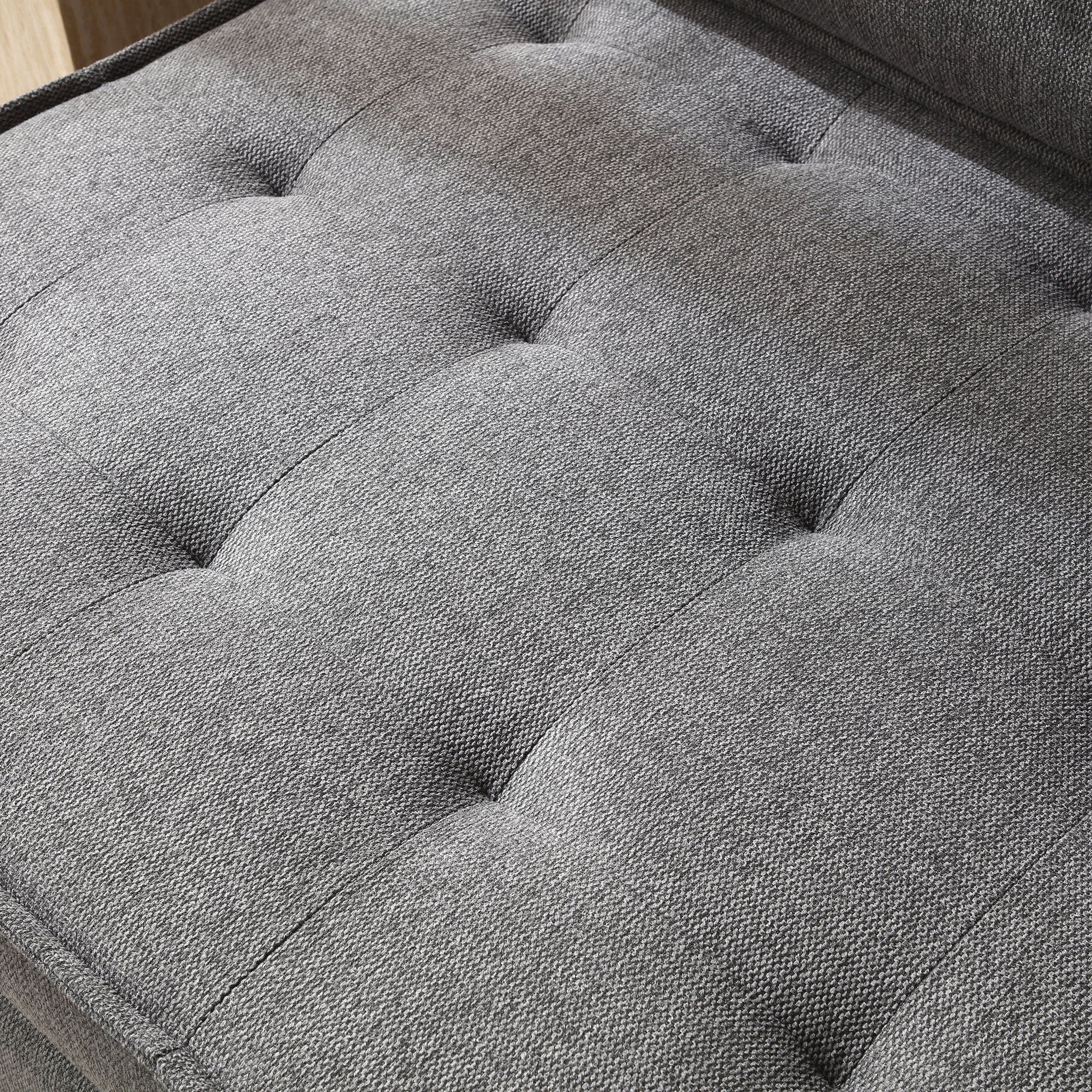 Multipurpose Linen Fabric Ottoman Lazy Sofa Pulling Out Sofa Bed (Dark Grey)