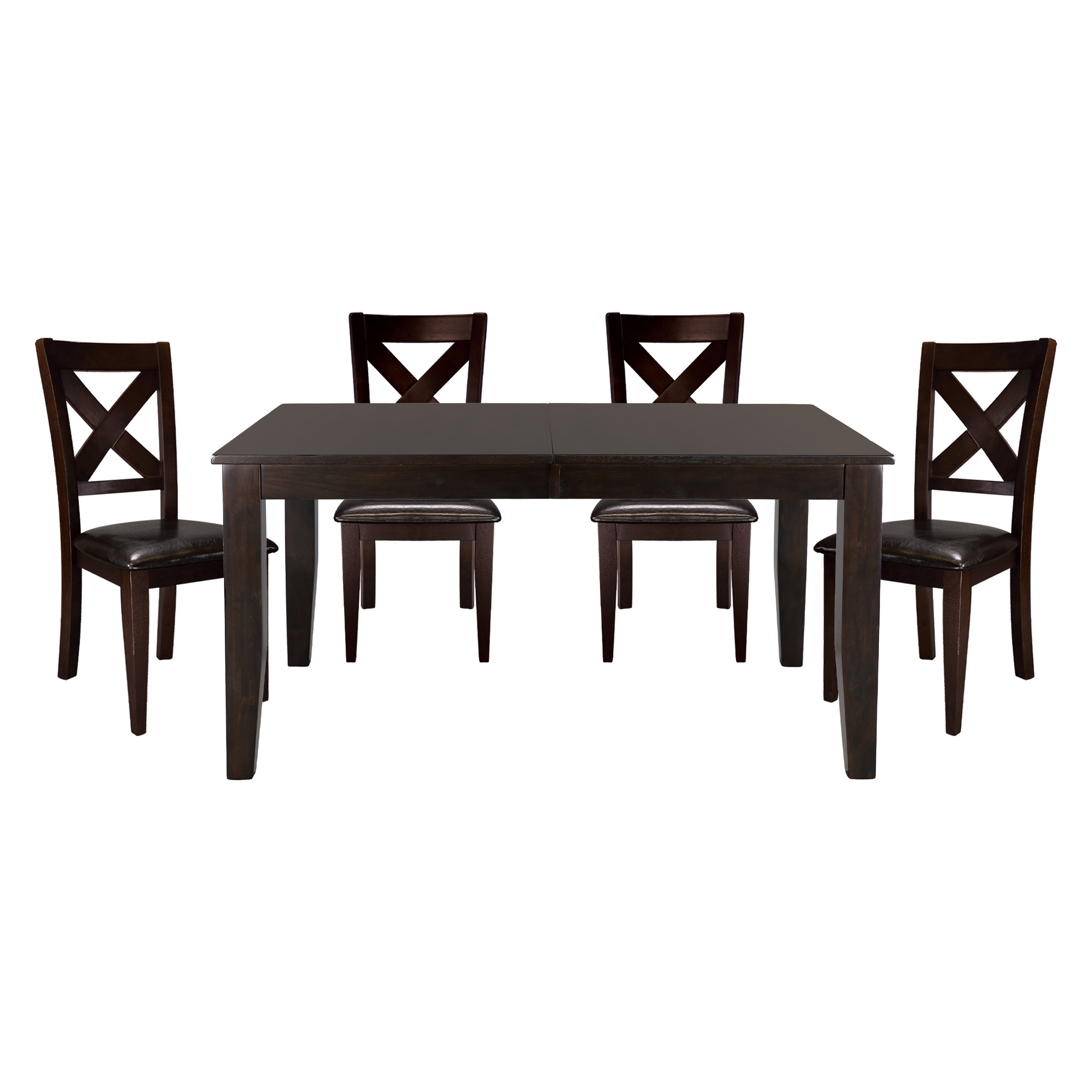 Casual Dining Warm Merlot Finish 1pc Dining Table with Self-Storing Extension Leaf Strong Durable Furniture