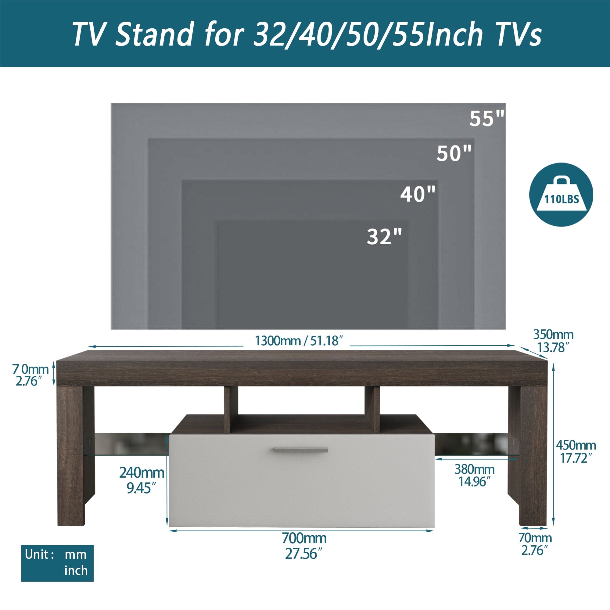 Modern TV stand  Brown + white TV bracket