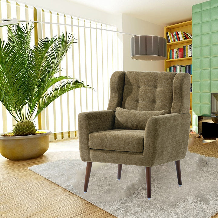 Modern Accent Chair Upholstered Foam Filled Living Room Chairs Comfy Reading Chair Mid Century Modern Chair with Chenille Fabric Lounge Arm Chairs Armchair for Living Room Bedroom