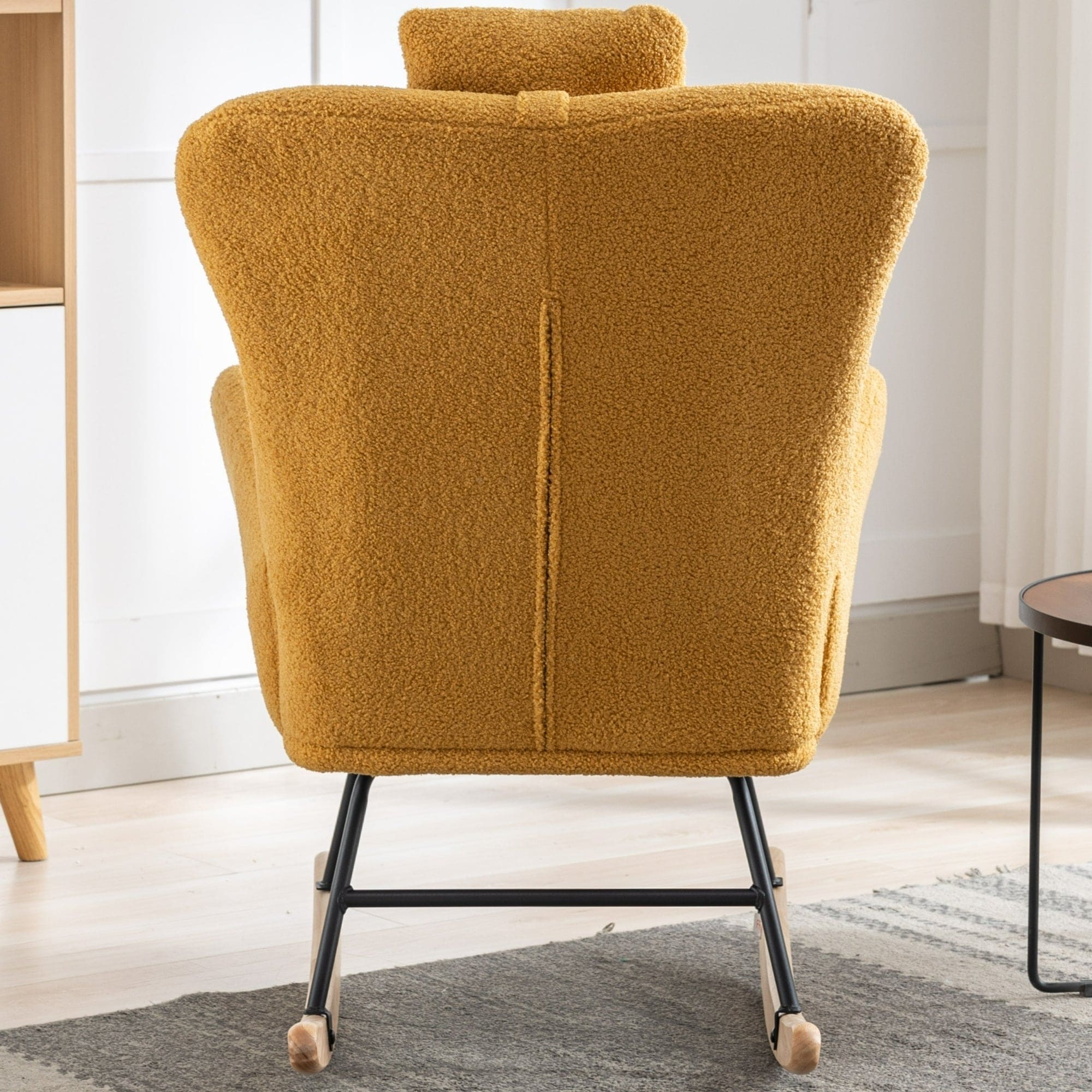 35.5 inch Rocking Chair with Pocket, (TURMERIC)