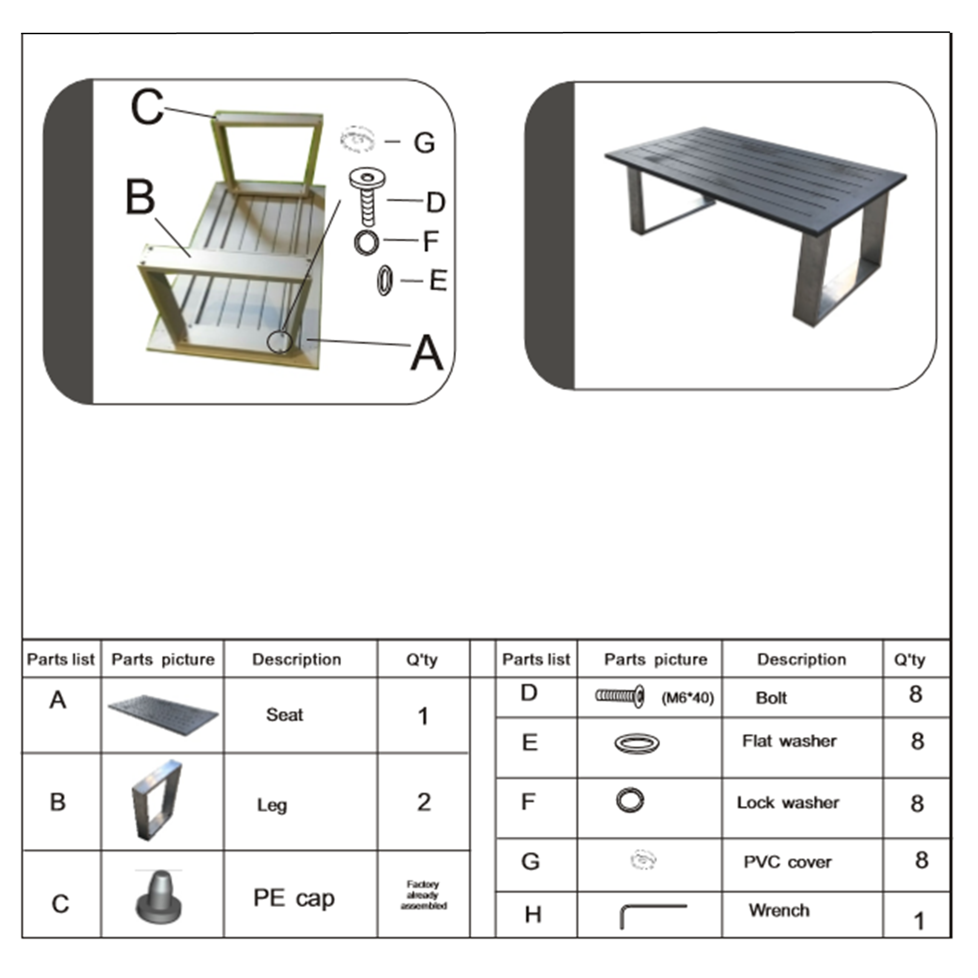 Coffee Table, Powder Pewter