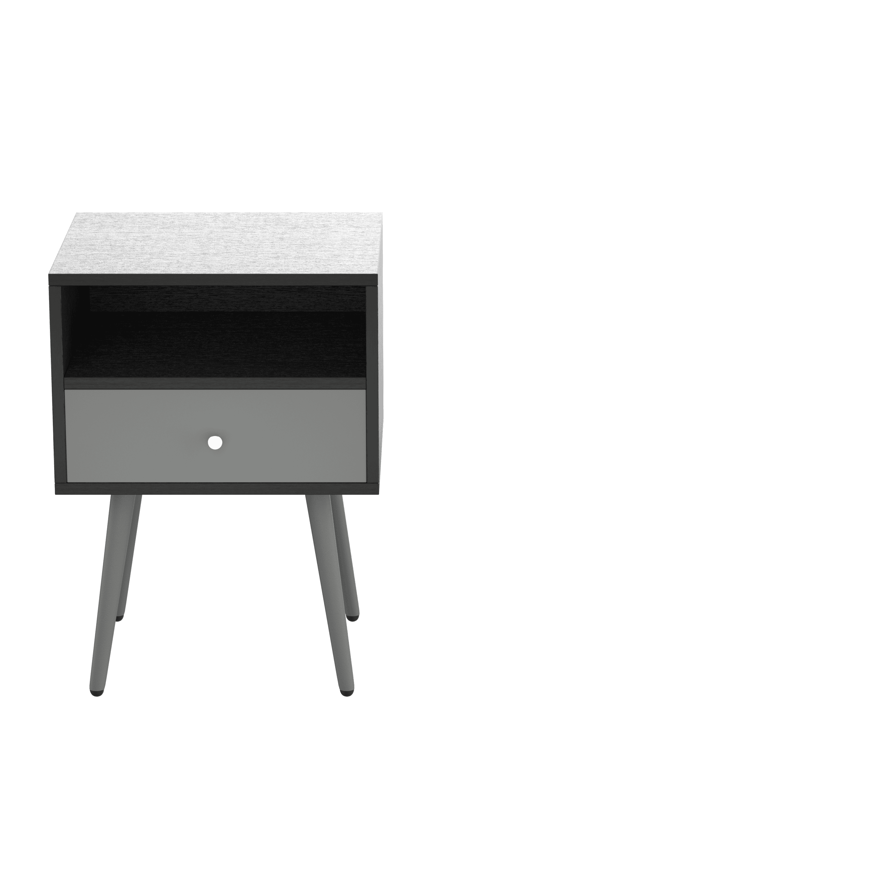 Update Modern Nightstand with 1Drawers, Suitable for Bedroom/Living Room/Side Table (Dark Grey)