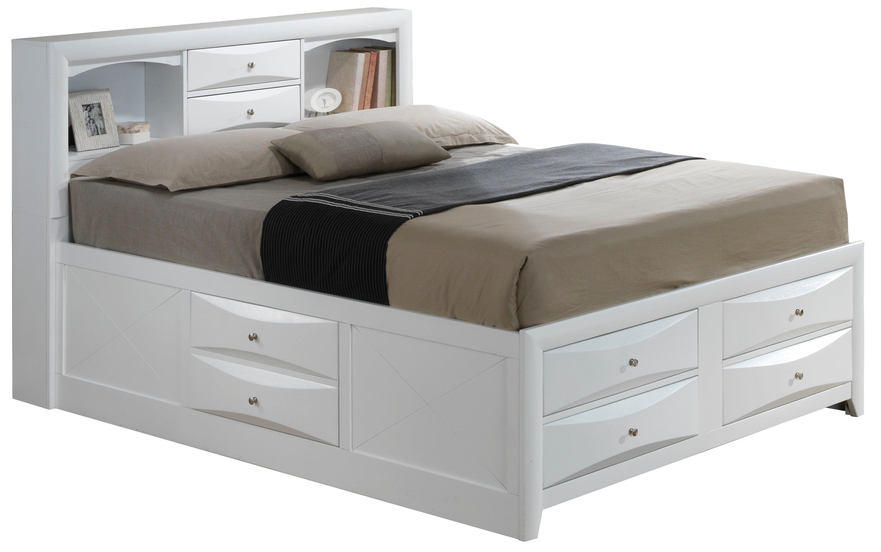 Glory Furniture Marilla G1570G-QSB3 Queen Storage Bed , White