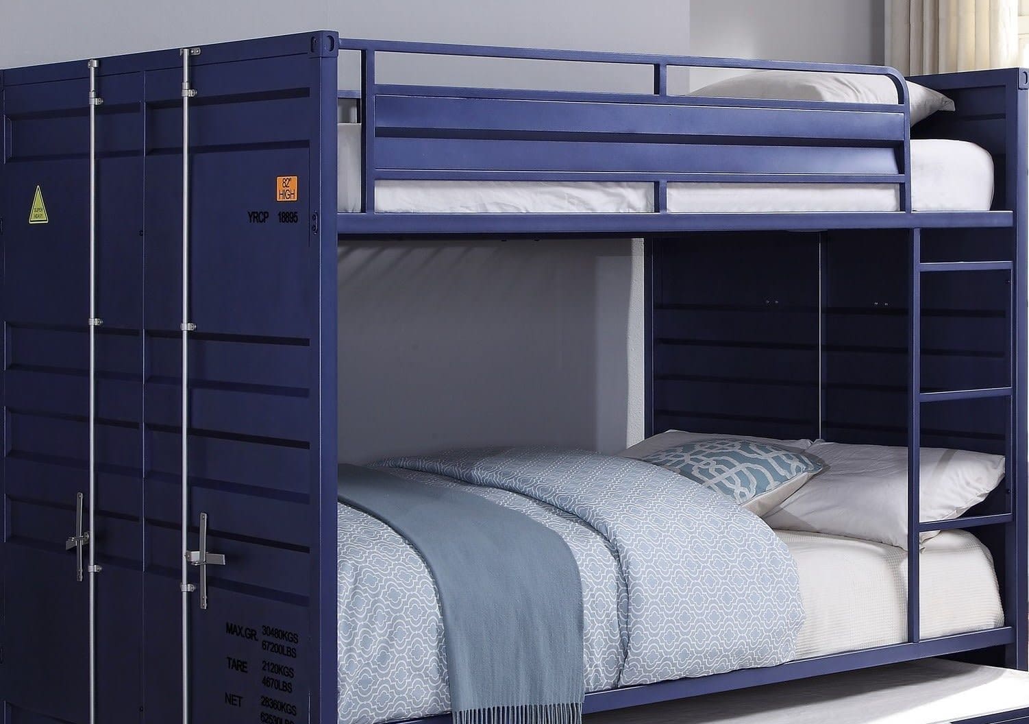 ACME Cargo Bunk Bed (Full/Full), Blue (1Set/2Ctn) 37905