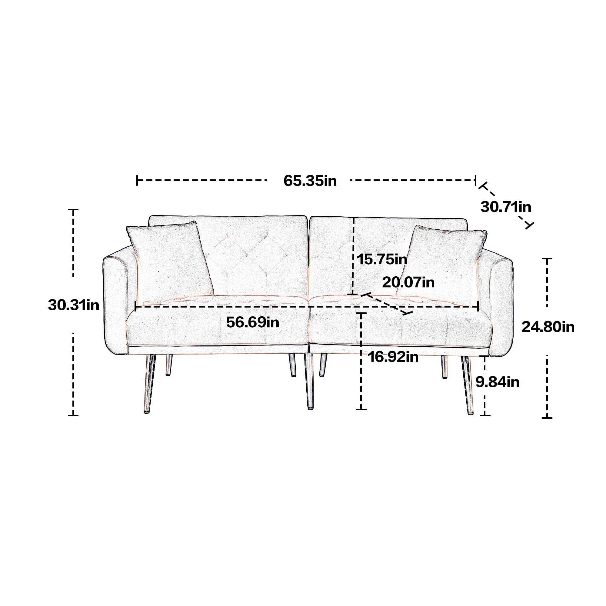 COOLMORE  Velvet  Sofa , Accent sofa .loveseat sofa with metal  feet