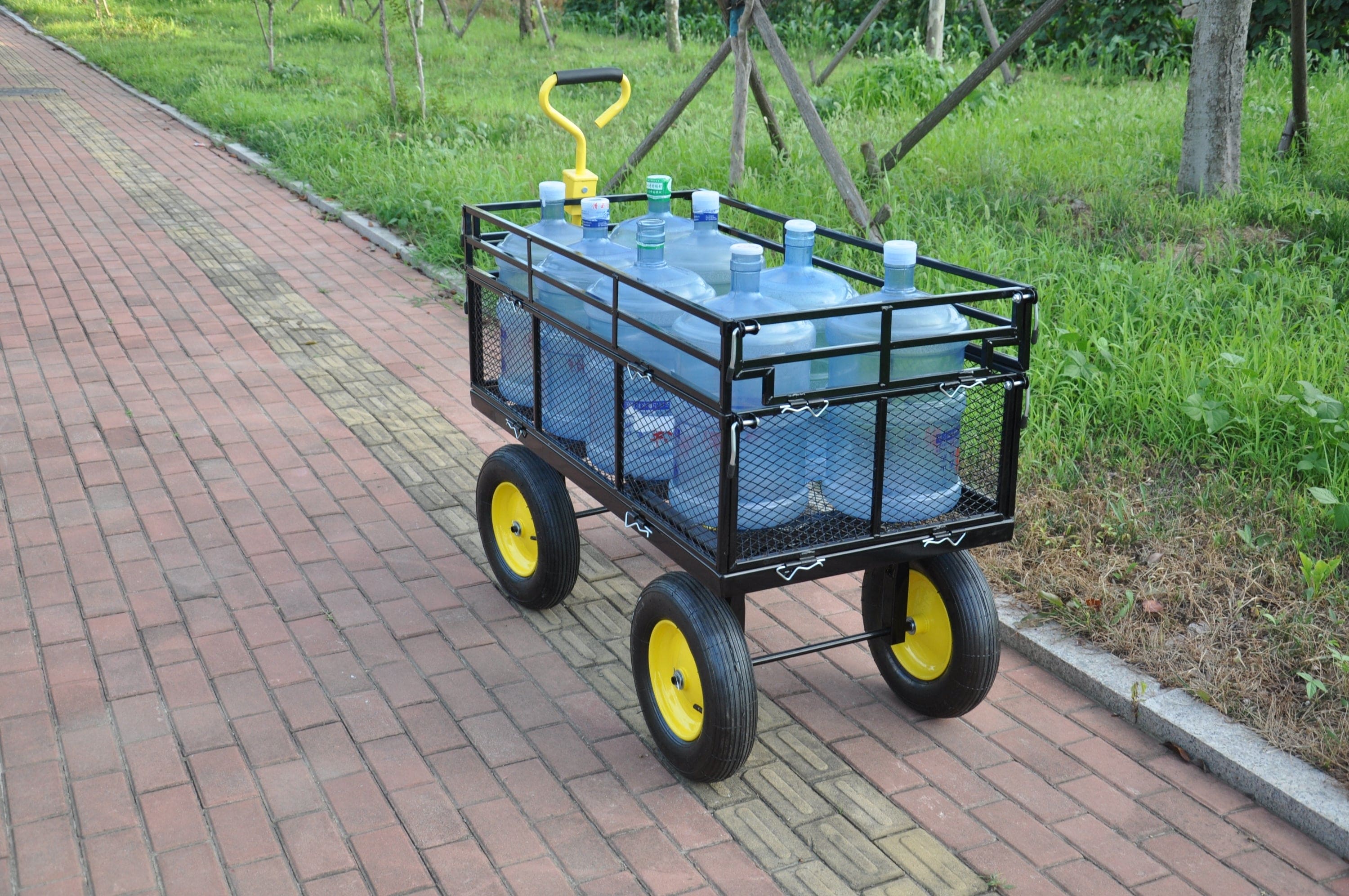 Big Wagon Cart Garden cart trucks make it easier to transport firewood Yellow+BlackB