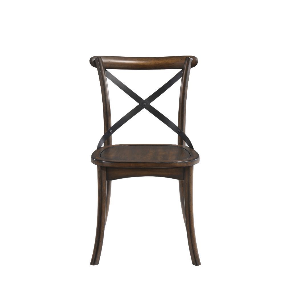 ACME Kaelyn Side Chair (Set-2) in Dark Oak & Black 73032