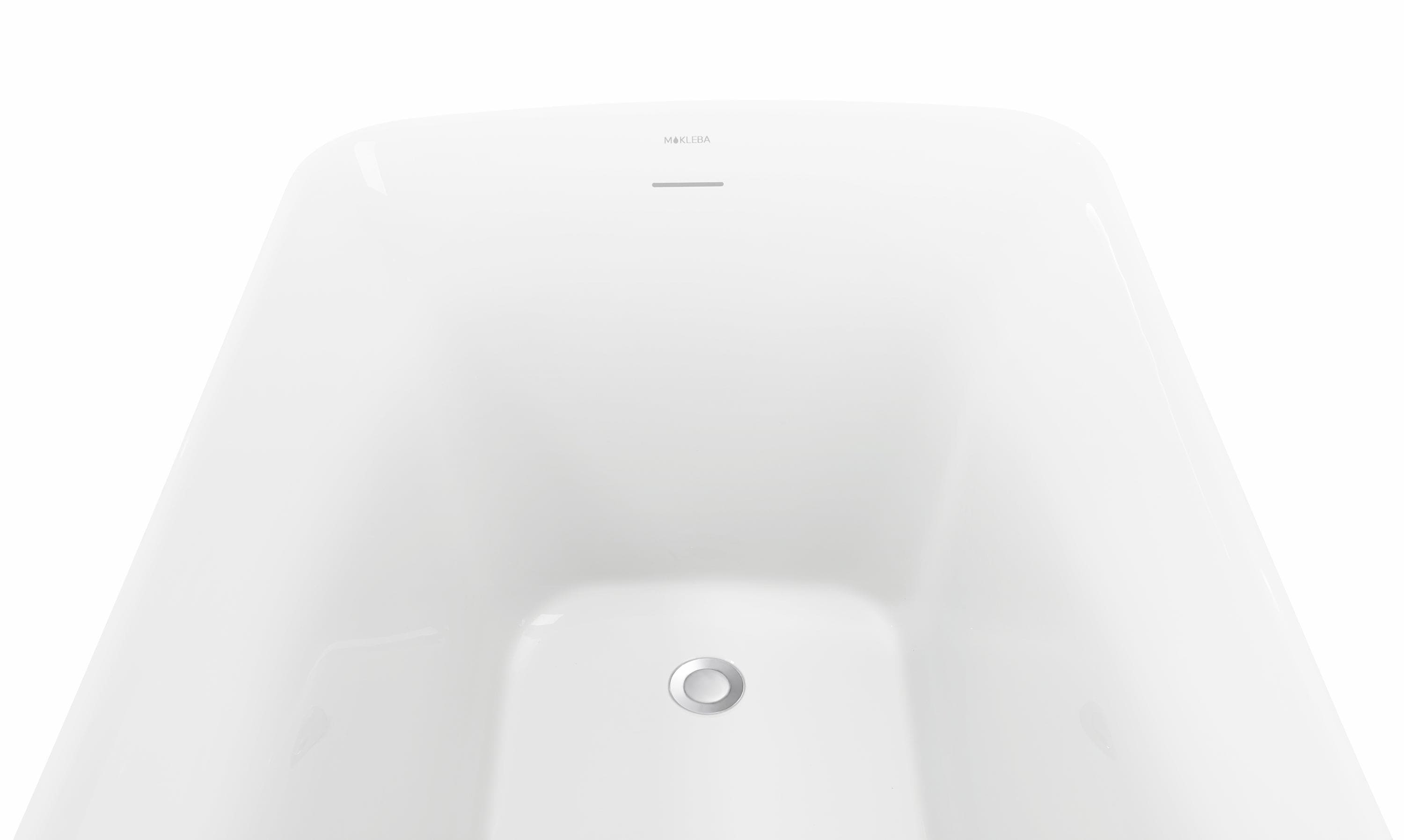 47" 100% Acrylic Freestanding Bathtub，Contemporary Soaking Tub，white inside black outside