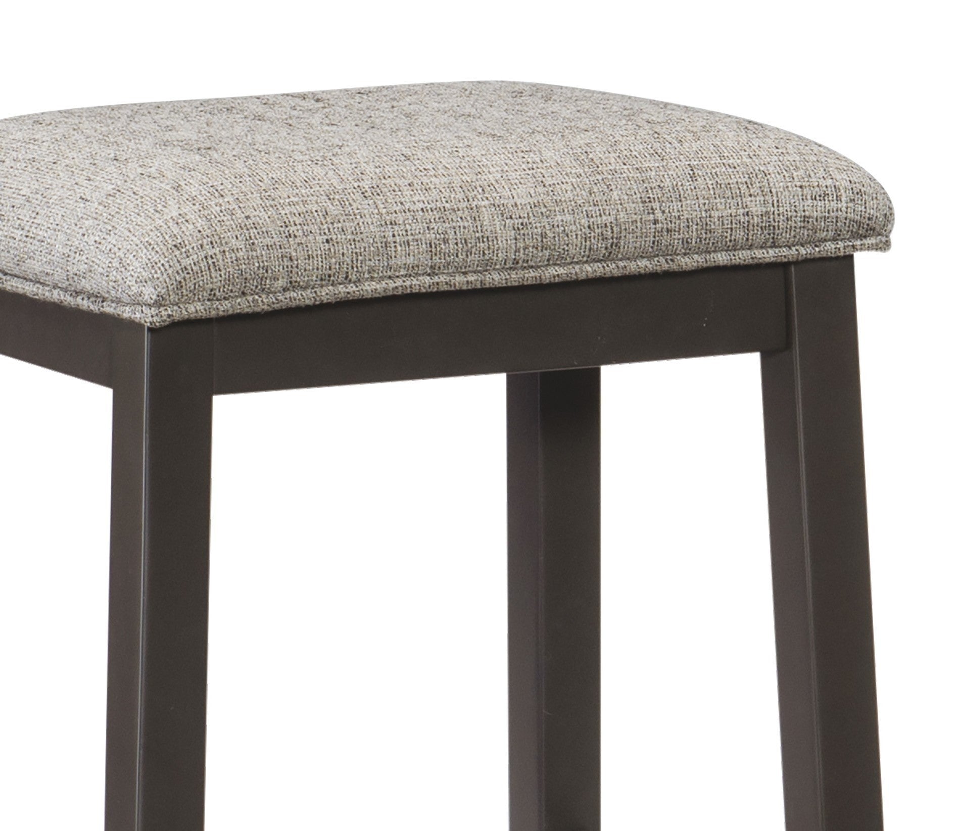 Modern Aesthetic Set of 2 Counter Height Stool Gunmetal-Gray Finish Wood Fabric Covered Padded Seat