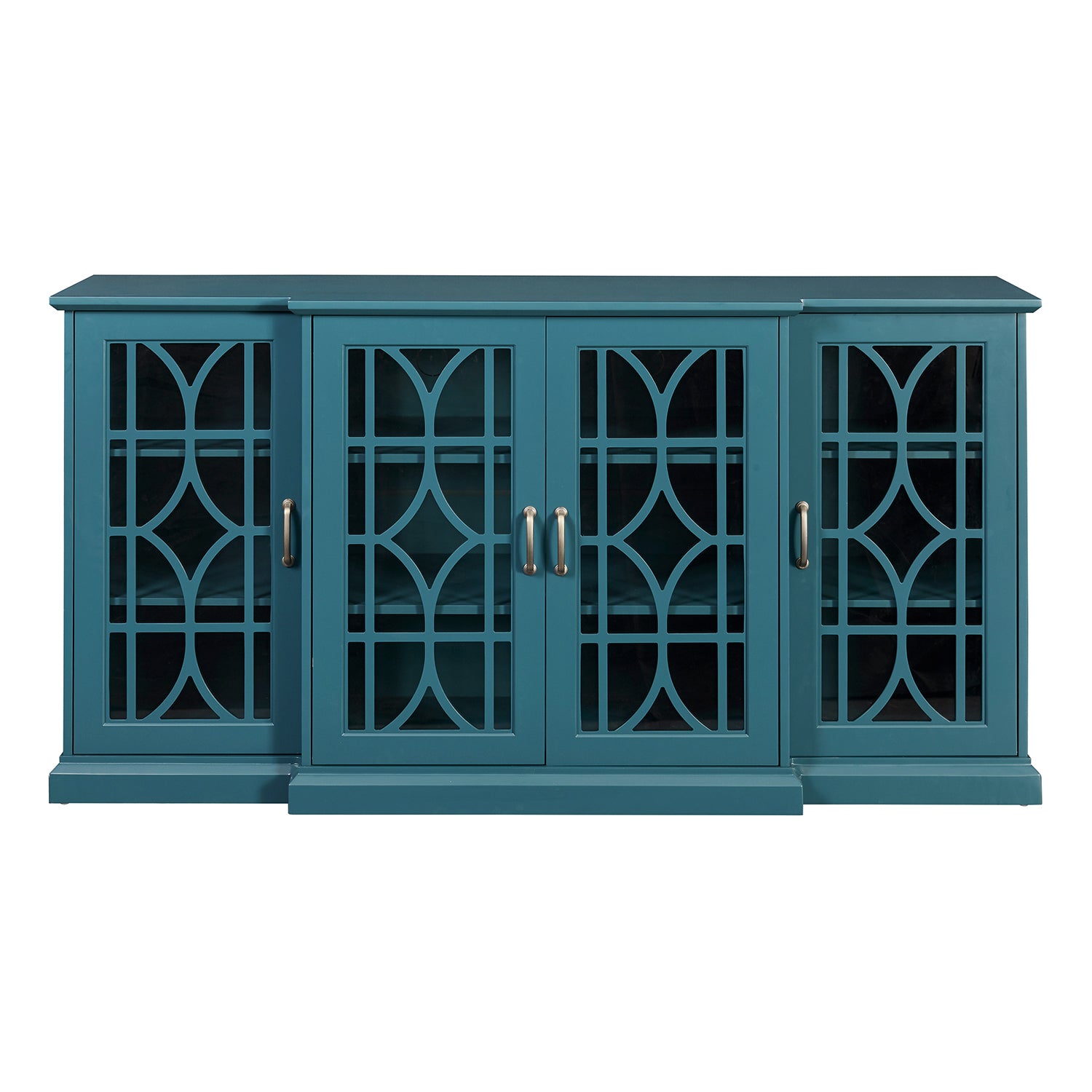 63" TV Stand,  Sideboard Buffet ,Storage Cabinet, Teal Blue