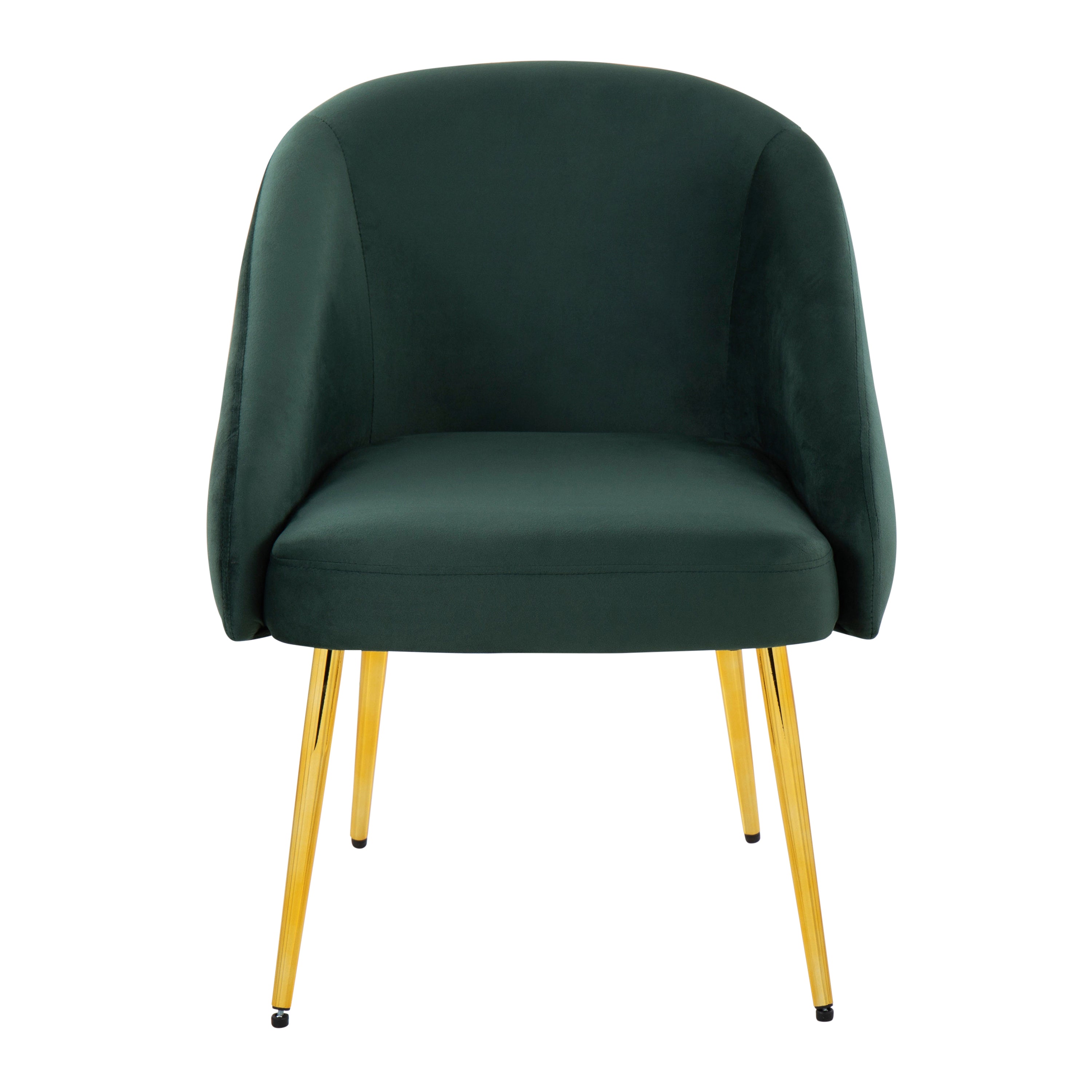 Shiraz Contemporary/Glam Chair in Gold Metal and Green Velvet by LumiSource