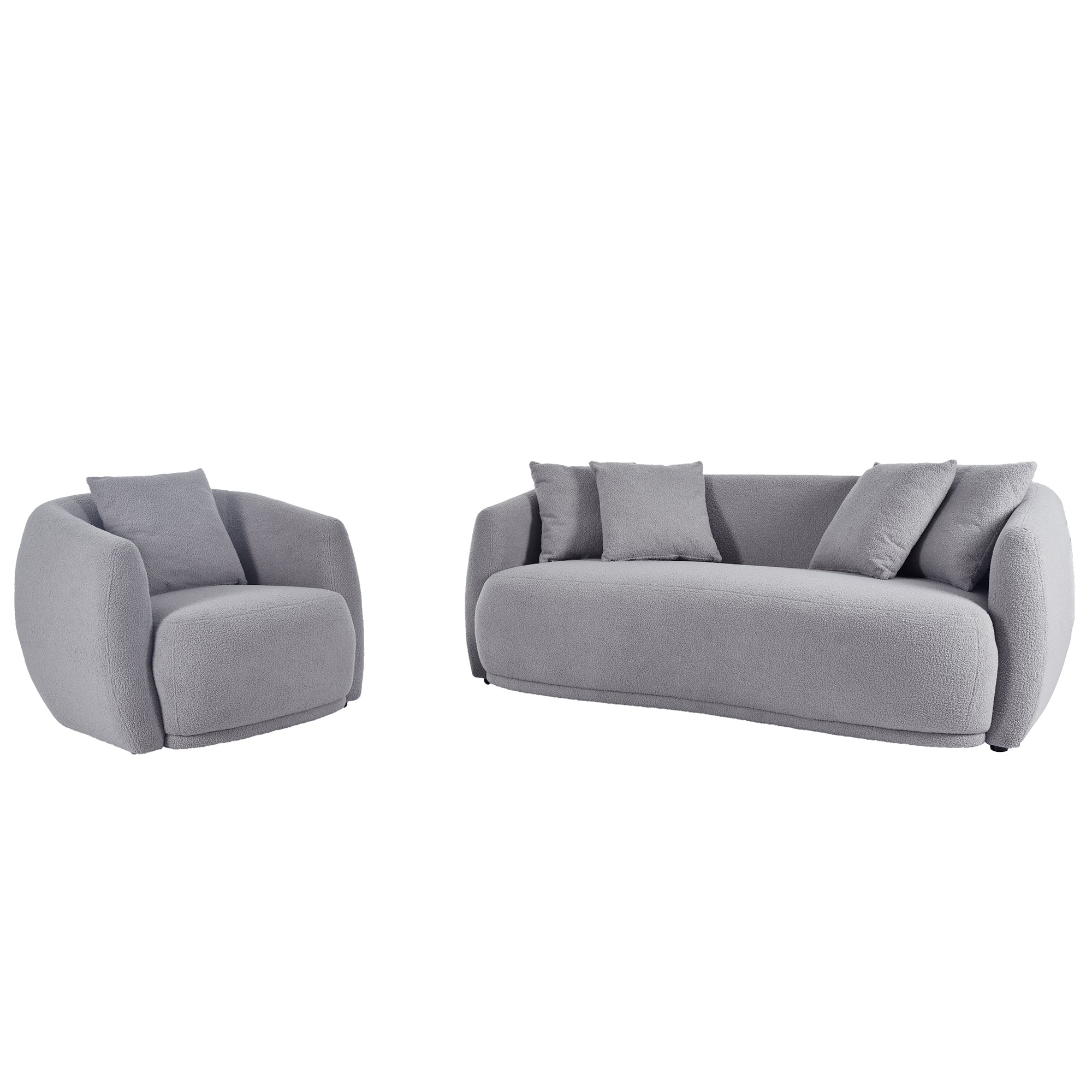 U_Style Upholstered Sofa Set,Modern Arm Chair for Living Room and Bedroom,with 5 Pillows