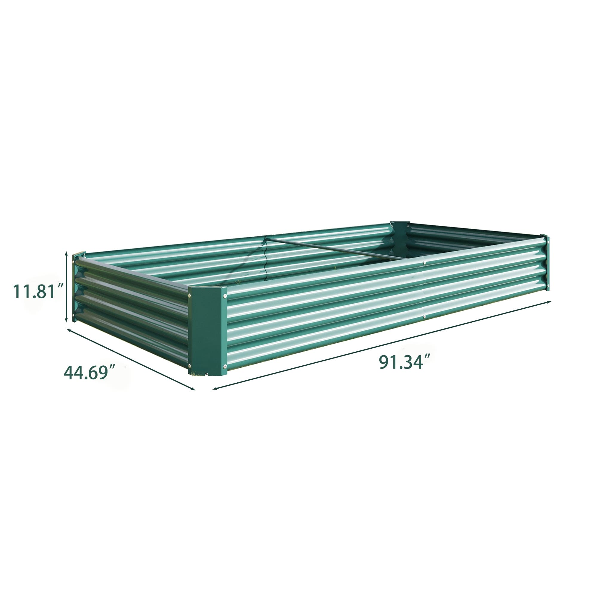 Raised Garden Bed Kit - Metal Raised Bed Garden 7.6x3.7x0.98ft for Flower Planters, Vegetables Herb Green