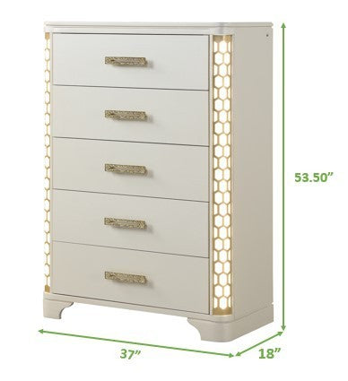 Jasmine Chest with side LED Lightning made with Wood in Beige