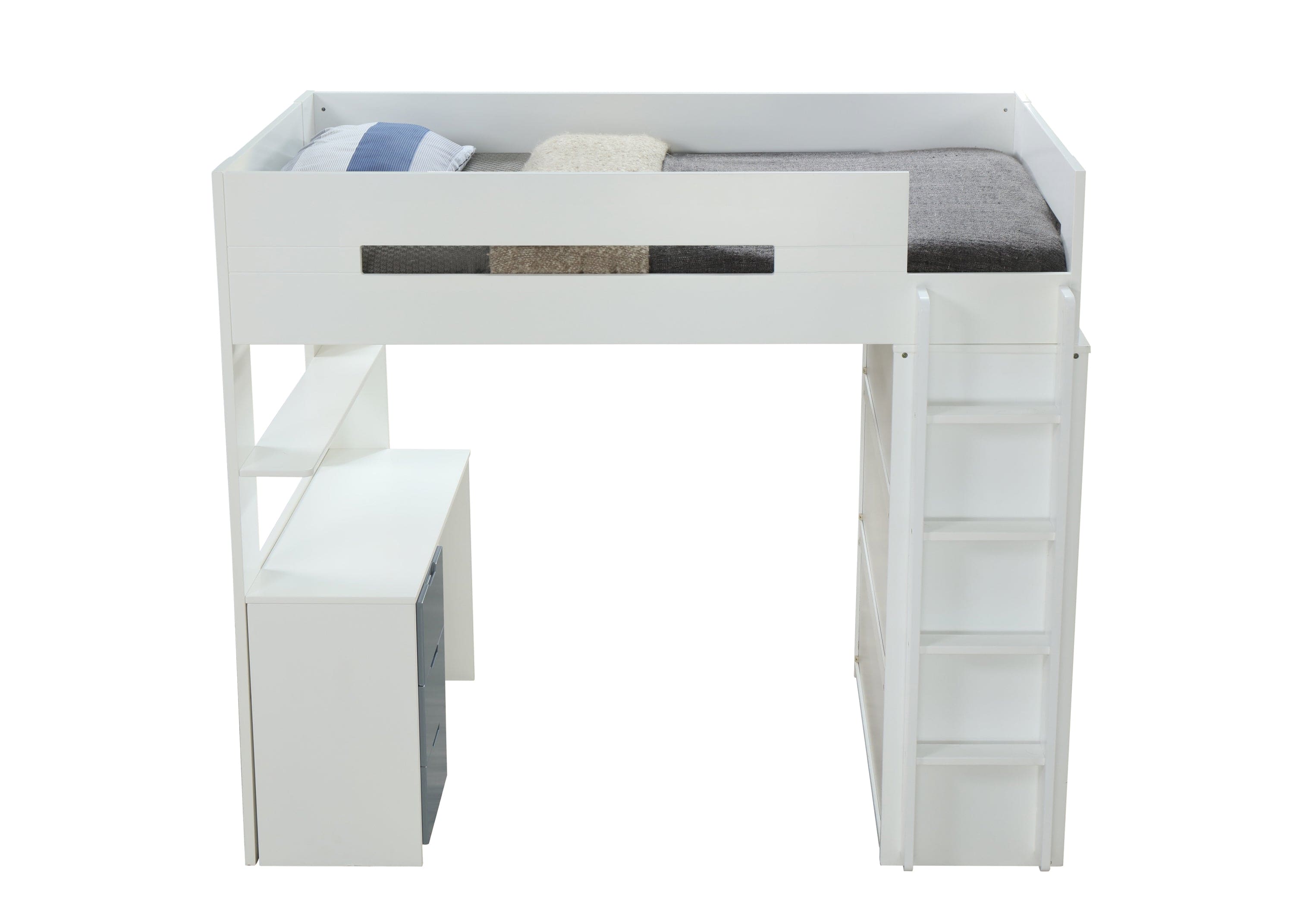 ACME Nerice Loft Bed in White & Gray 38050