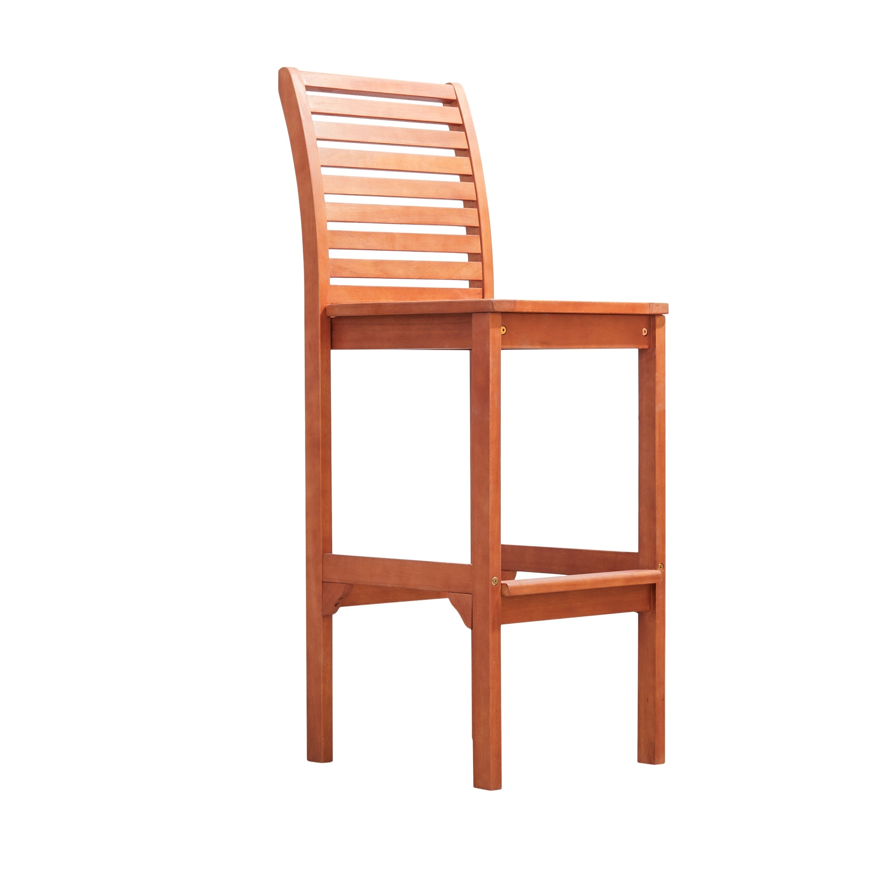 Emilio Reddish Brown Tropical Wood Bar Chair