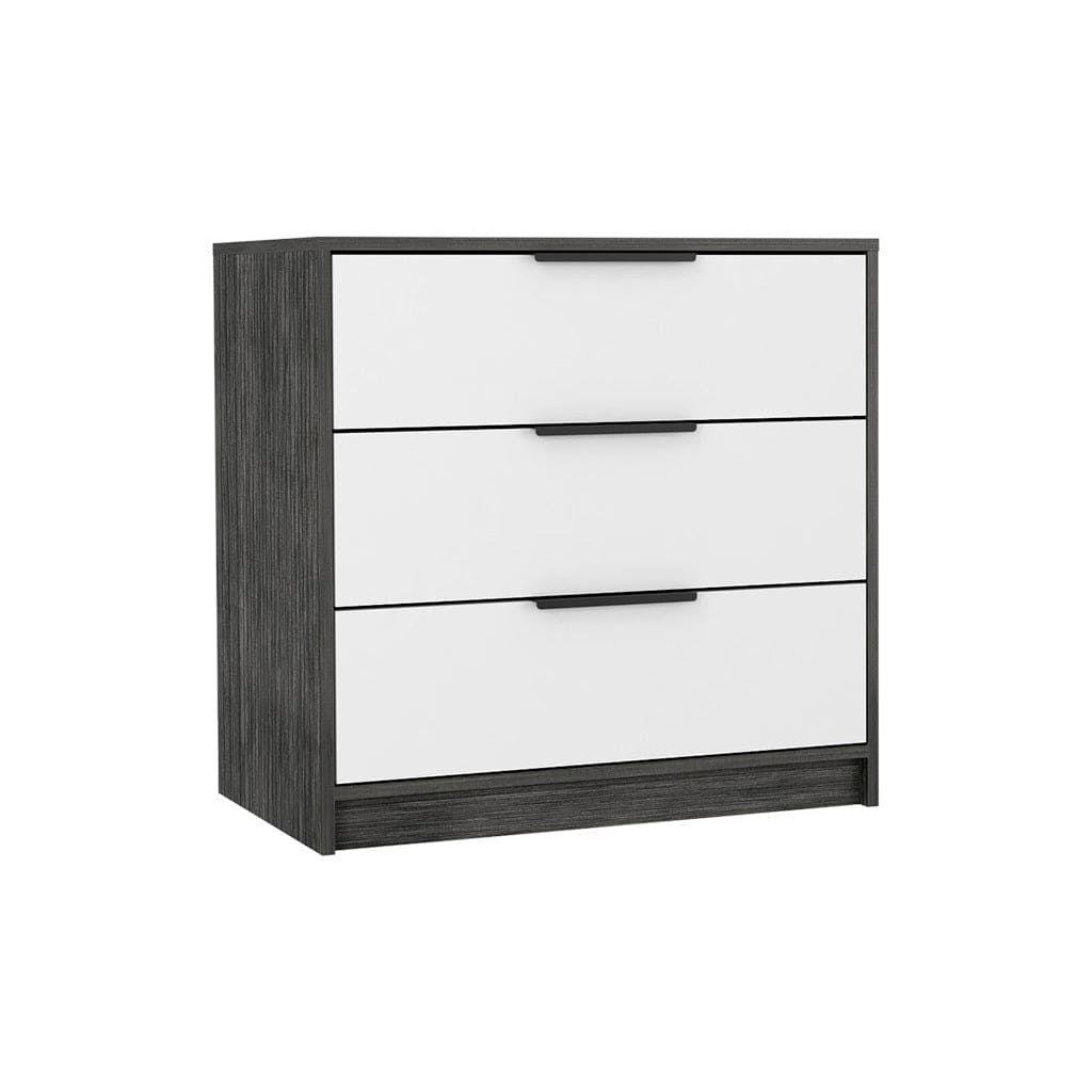 3 Drawers Dresser Maryland, Superior Top, Smokey Oak / White Finish