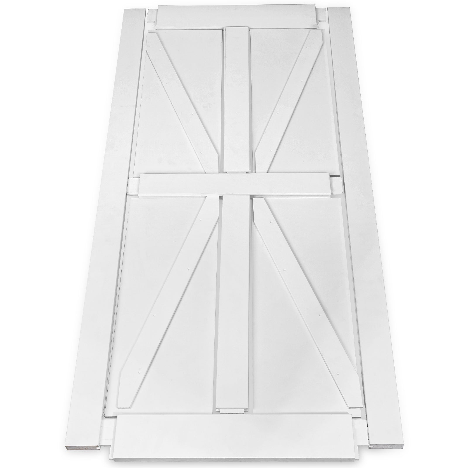 CRAZY ELF 32" x 80" Star Style Wood Primed Standard Barn Door Slab, DIY Unfinished Solid Wood Paneled Door, Interior Single Door Slab, Pre-Drilled Ready to Assemble