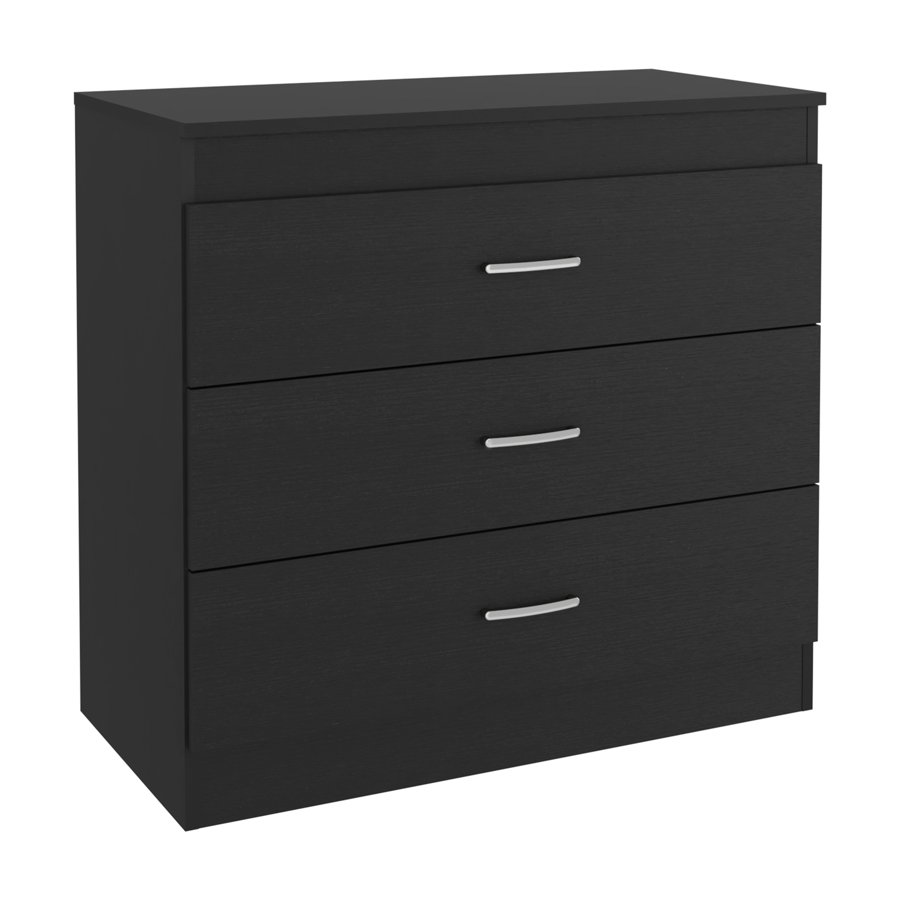 Three Drawer Dresser Lial, Superior Top, Metal Hardware, Black Wengue Finish