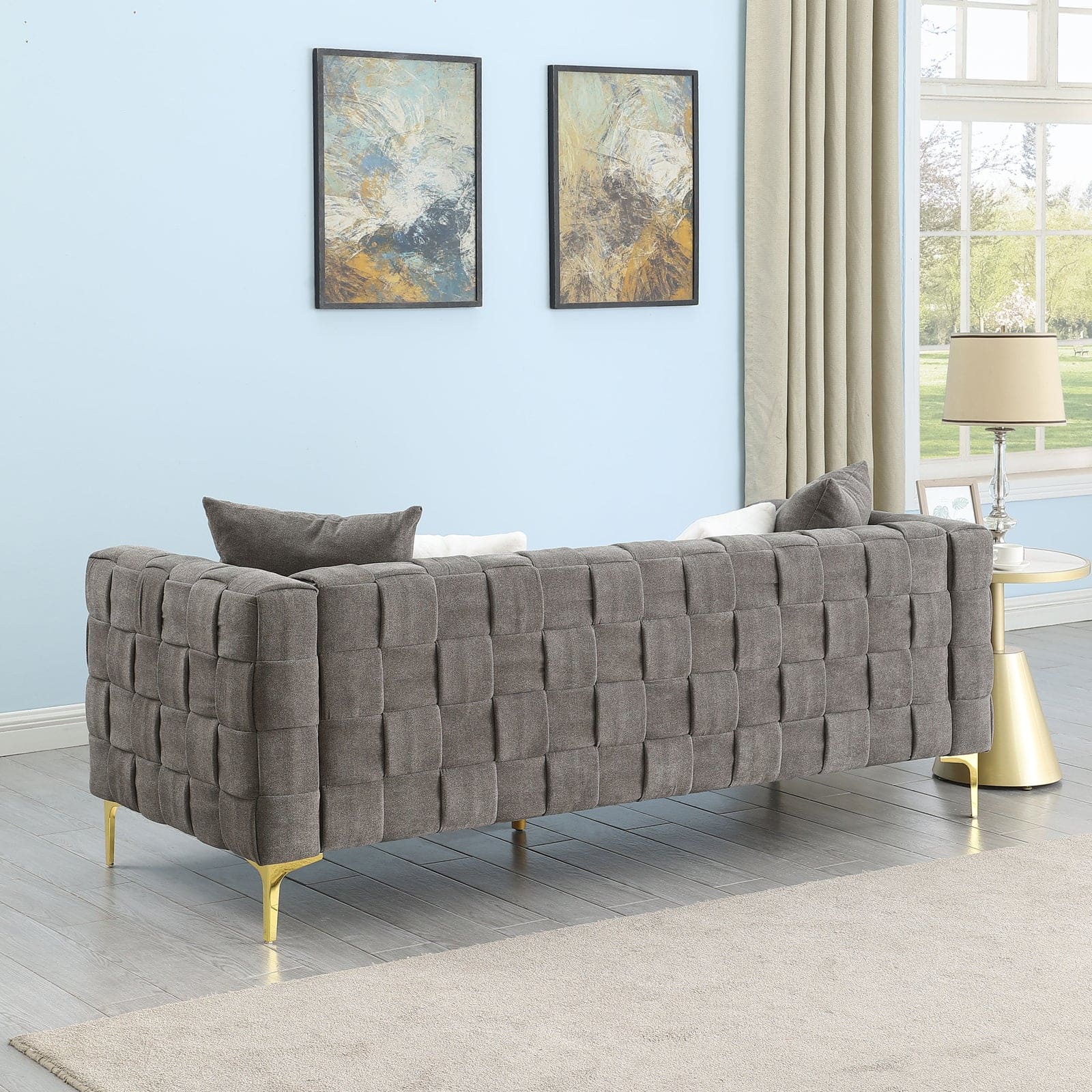 Deepth 35",  length 85"  weave sofa ,contemporary new concept sofa.handcrafted weave sofa. 3 seater