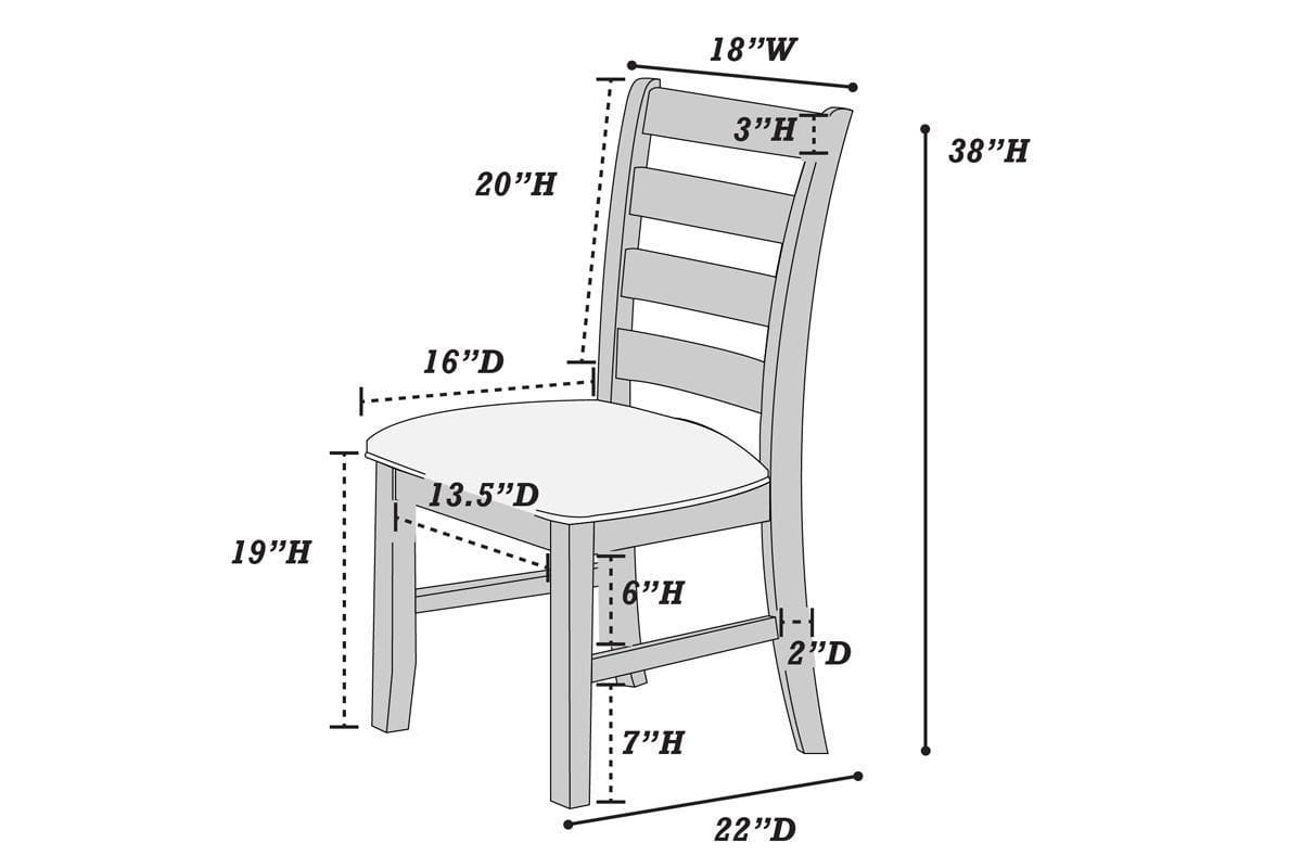 White Classic 2pcs Dining Chairs Set Rubberwood Beige Fabric Cushion Seats Ladder Backs Dining Room Furniture Side Chair