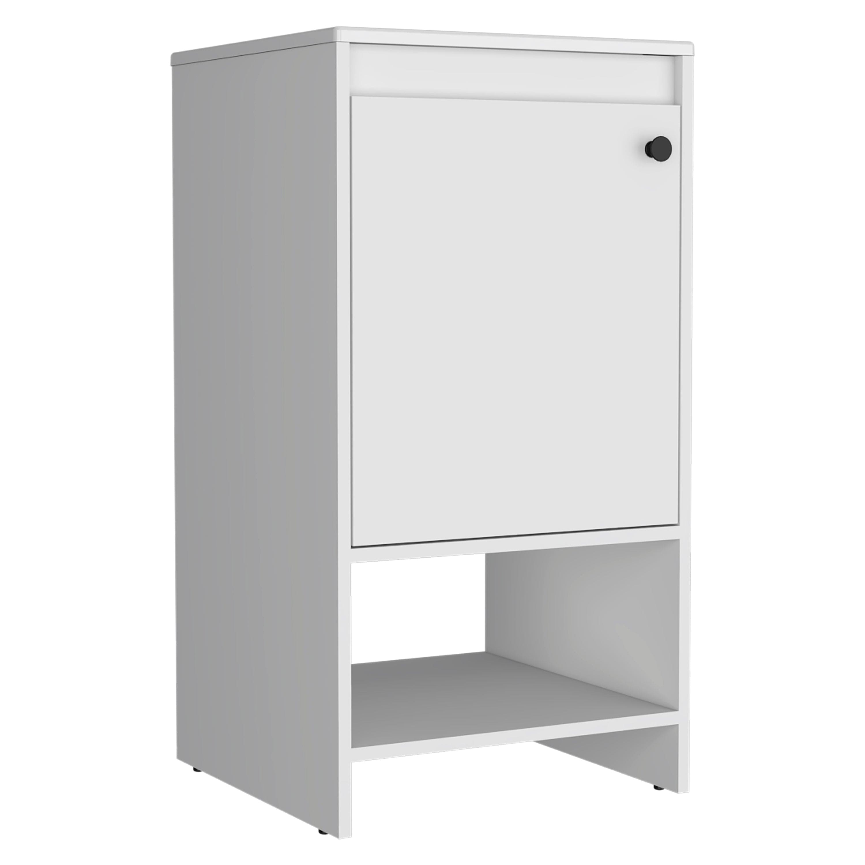 Jane Bathroom Vanity, Single Door Cabinet, Two Shelves -White