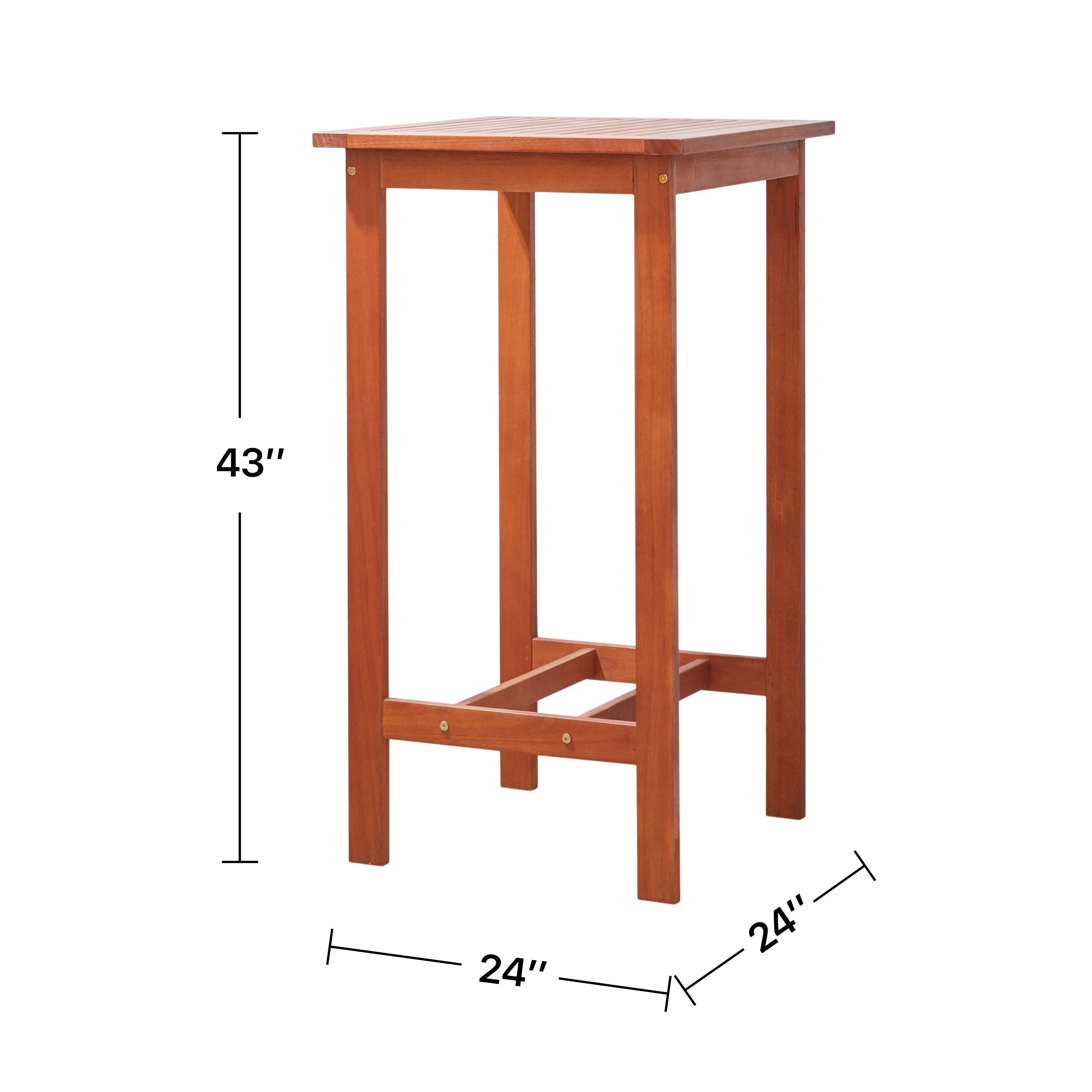 Emilio Reddish Brown Tropical Wood Bar Table