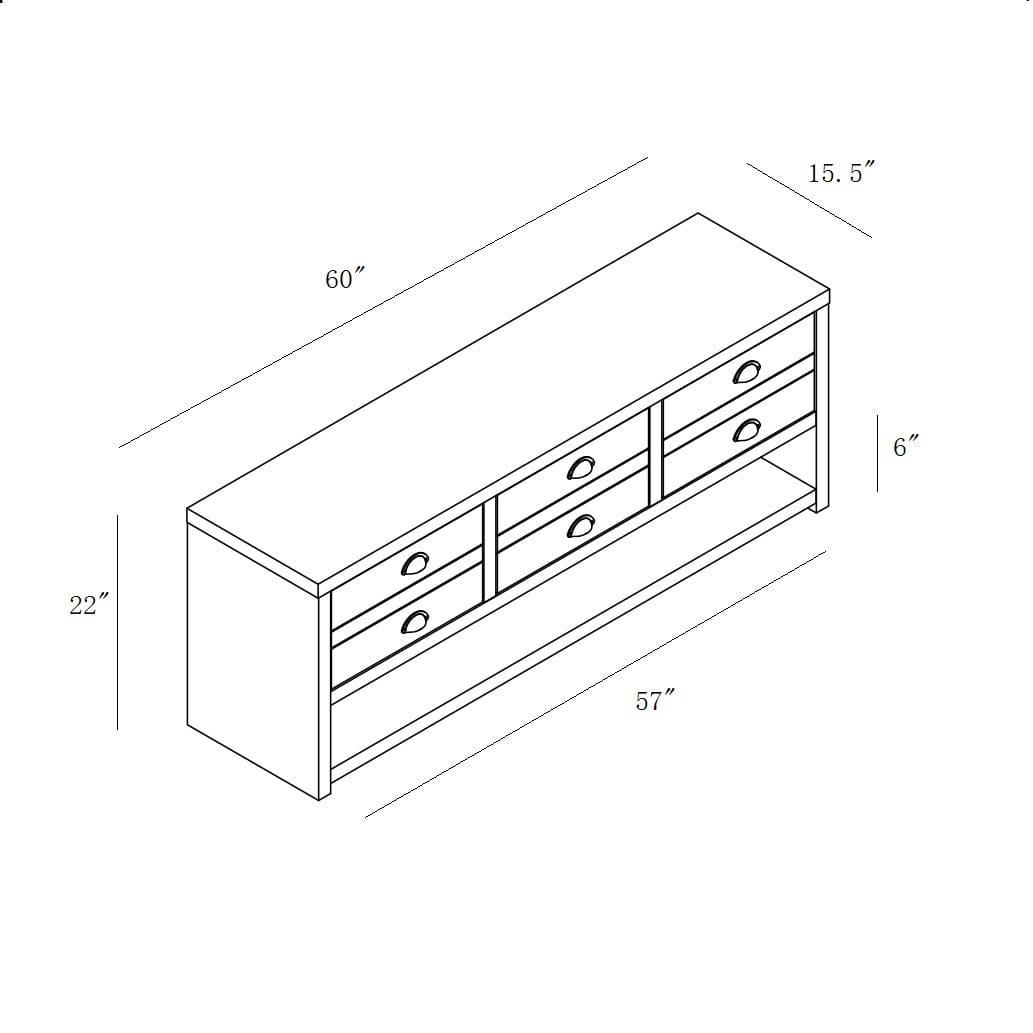 ID USA  212884TV TV Stand Distressed Grey