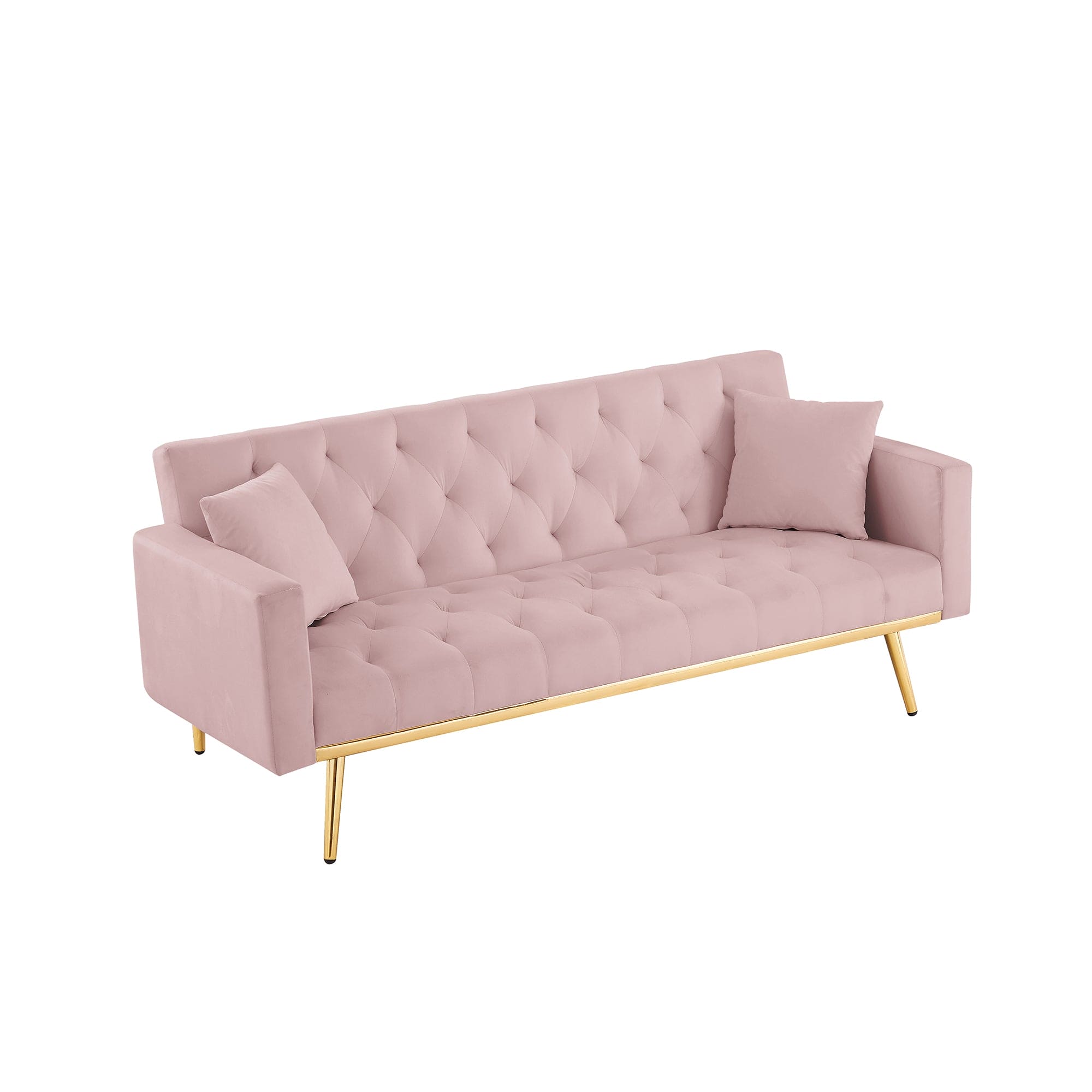 PINK  Convertible Folding Futon Sofa Bed , Sleeper Sofa Couch for Compact Living Space.