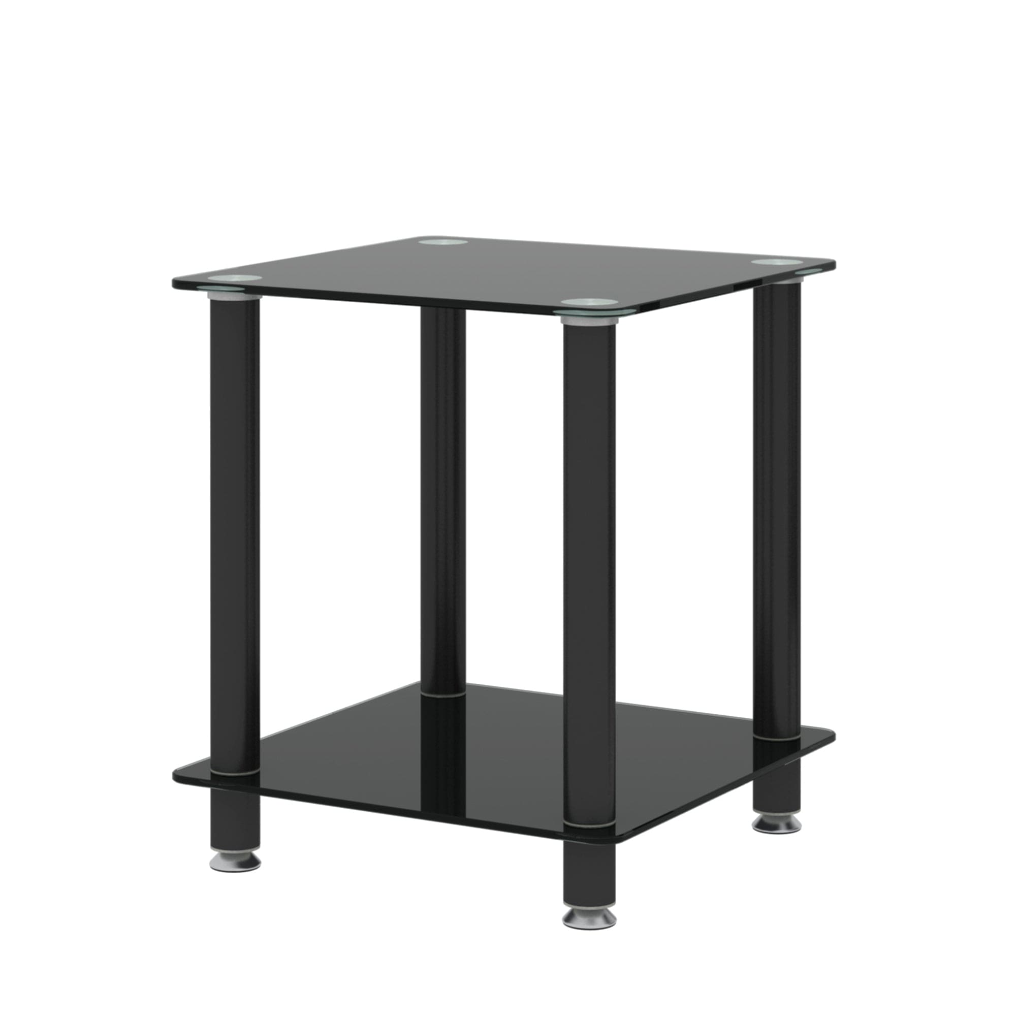 2-Piece Black Side Table , 2-Tier Space End Table ,Modern Night Stand, Sofa table, Side Table with Storage Shelve