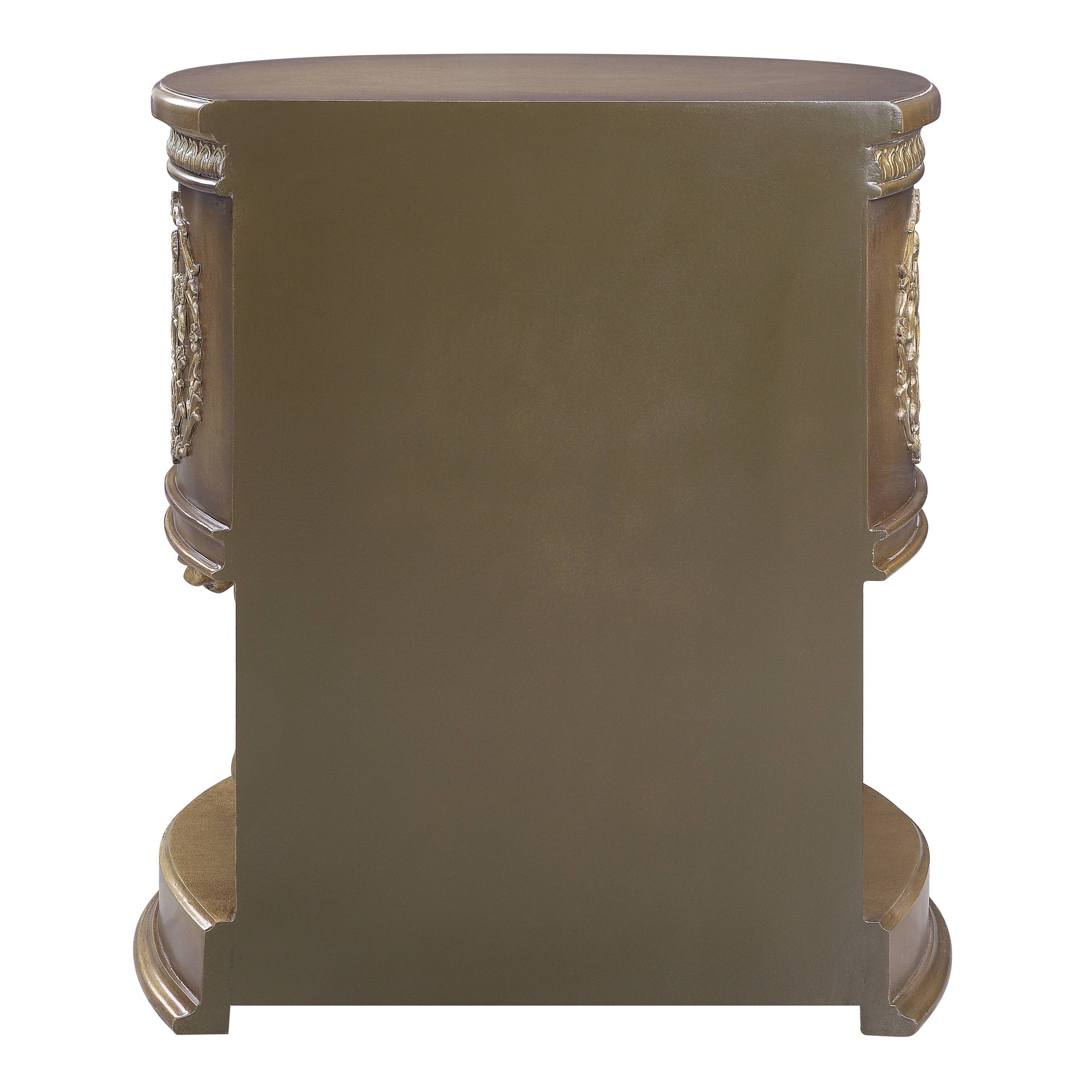 ACME Constantine Nightstand, Brown & Gold Finish BD00472