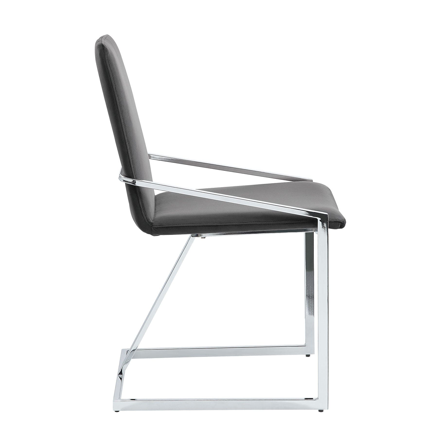 ACME Zlatan Side Chair(Set-2), Gray Velvet & Chrome Finish DN02235