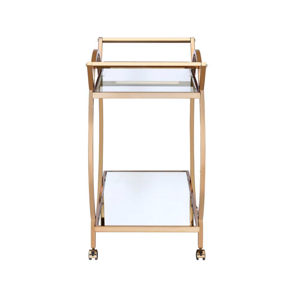 ACME Traverse Serving Cart, Champagne & Mirrored 98295