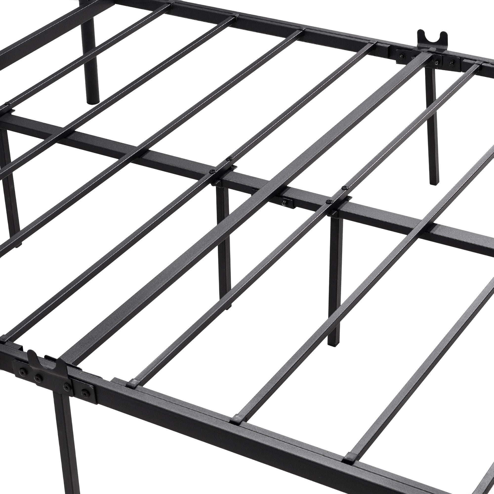 FULL Metal Platform Bed Frame with Headboard / Strong Slat Support / No Box Spring Needed / Easy Assembly BLACK