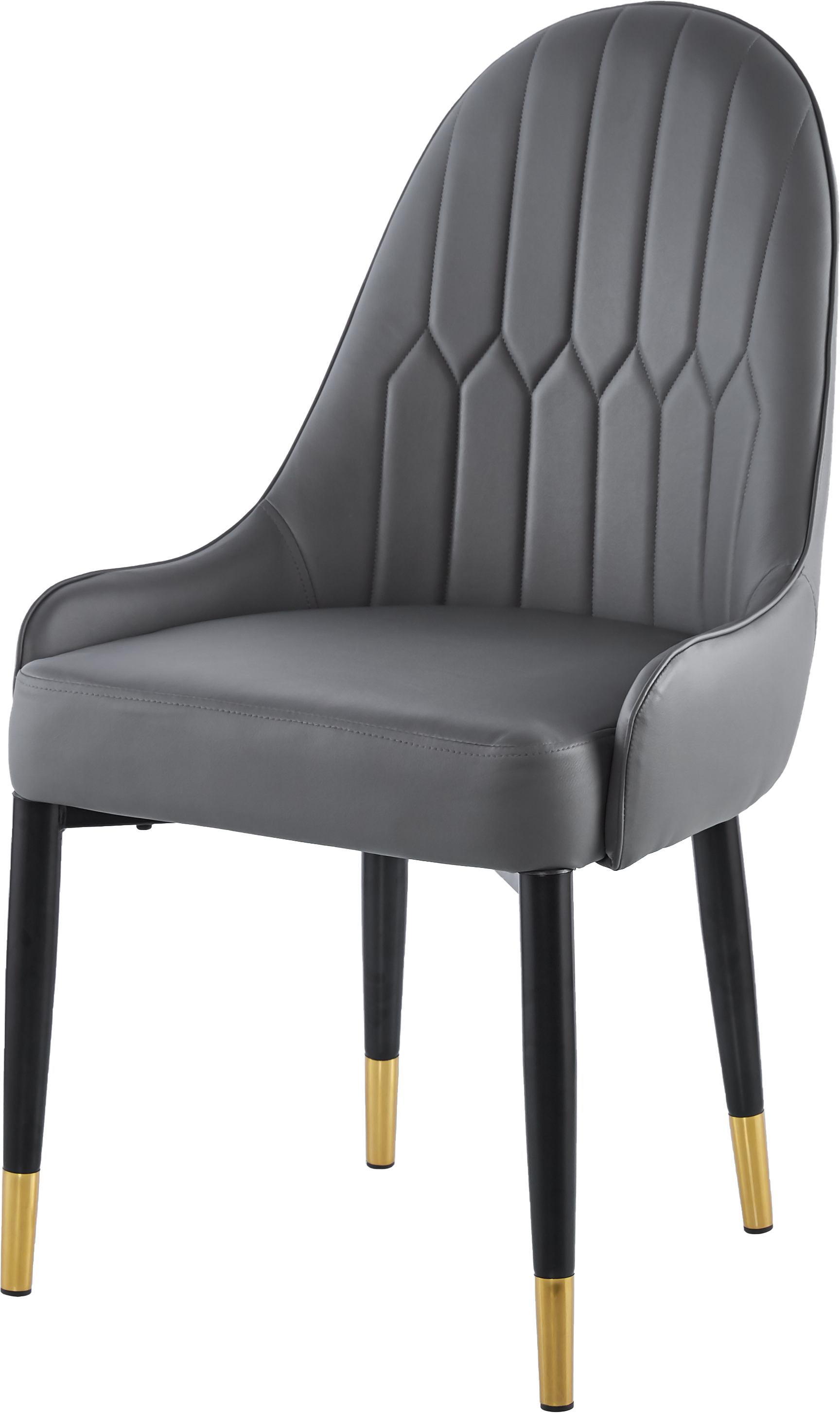 Modern Leather Dining Chair Set of 2, Upholstered Accent Dining Chair, Legs with Black Plastic Tube Plug