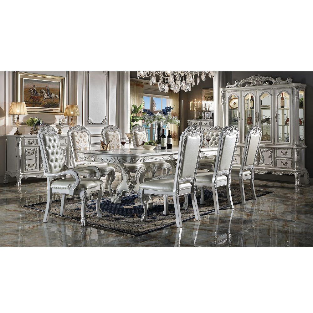 ACME Dresden  Side Chair (Set-2) in PU & Bone White Finish DN01696