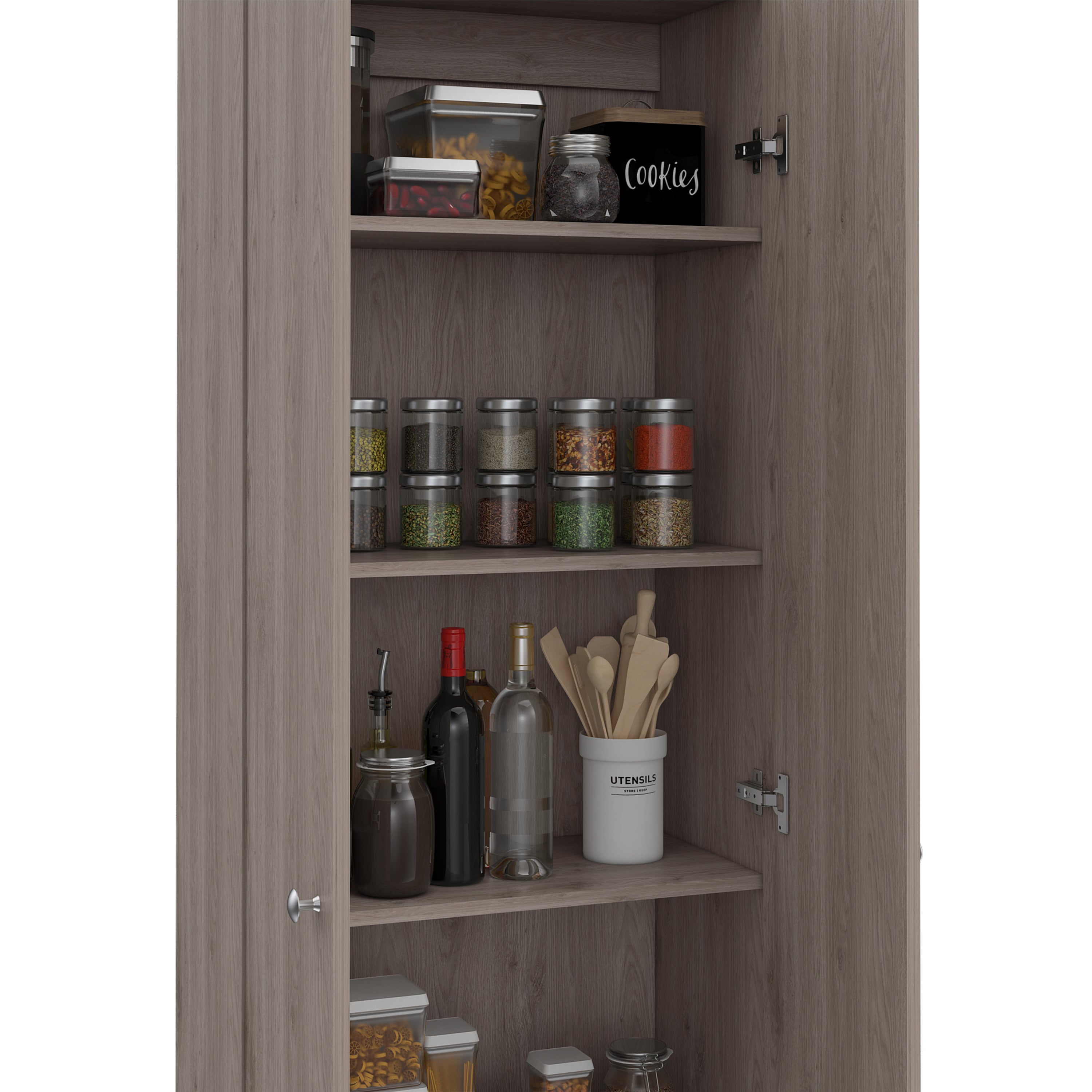 Storage Cabinet Pipestone, Double Door, Light Gray Finish