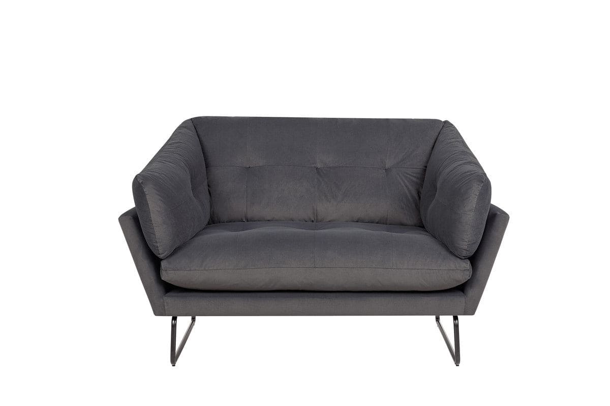 Karla Dark Gray Velvet Contemporary Loveseat