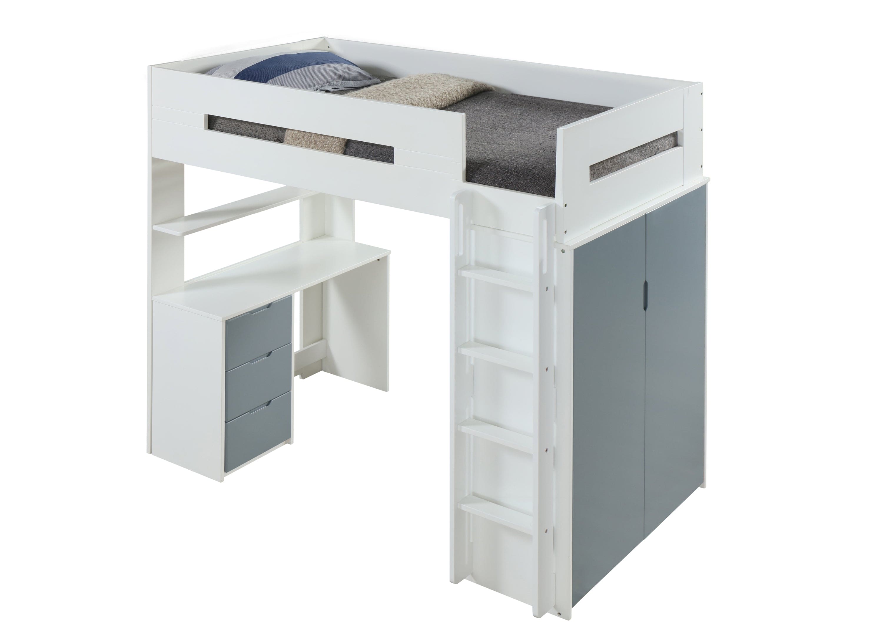 ACME Nerice Loft Bed in White & Gray 38050