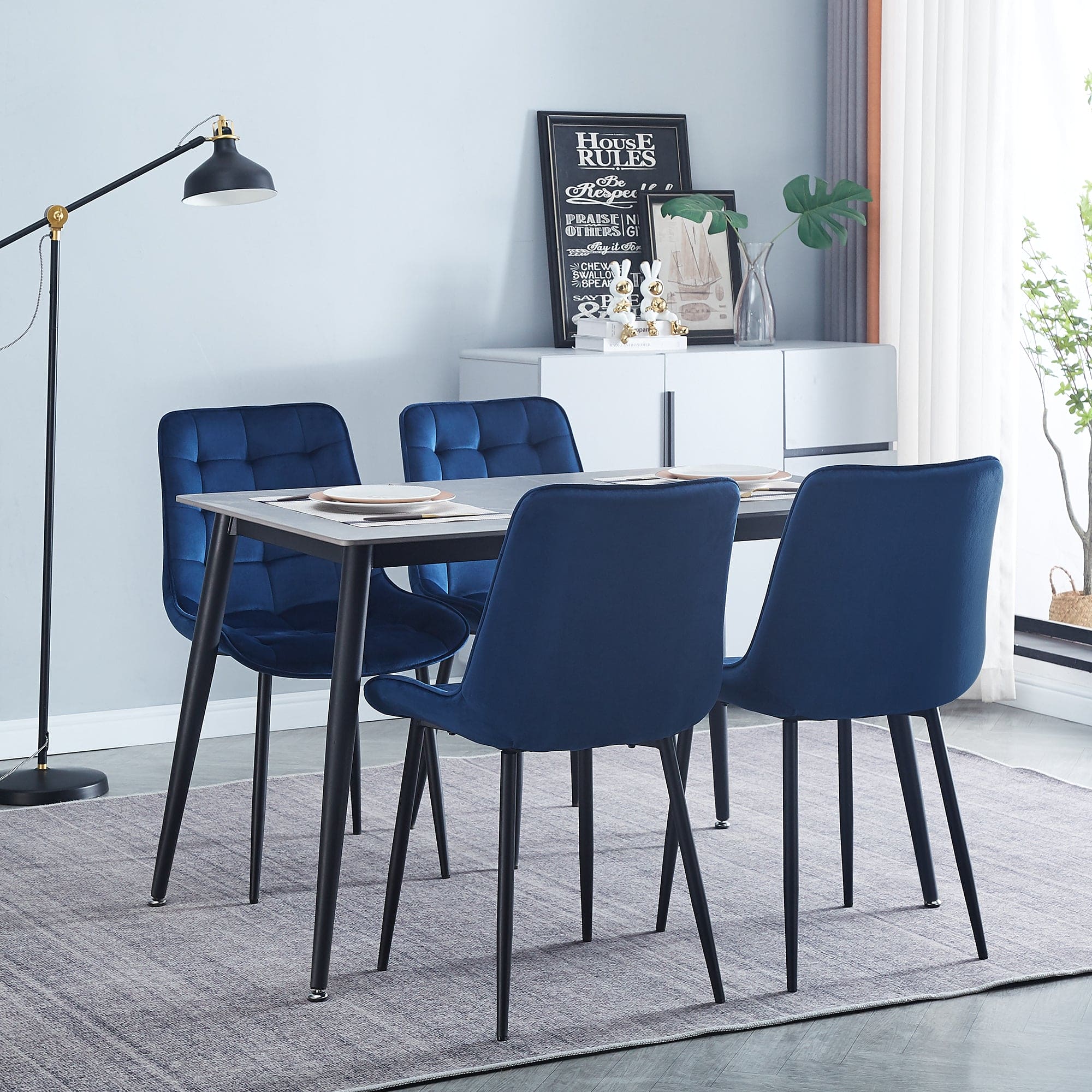 Dining Chair 2PCS（BLUE），Modern style，New technology，Suitable for restaurants, cafes, taverns, offices, living rooms, reception rooms.Simple structure, easy installation.