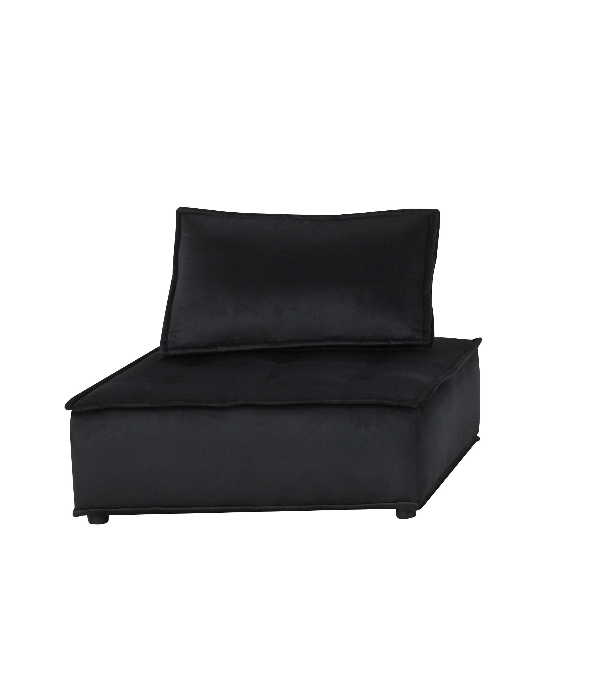 Anna Black Velvet 6-Seater U-Shape Modular Sectional Sofa