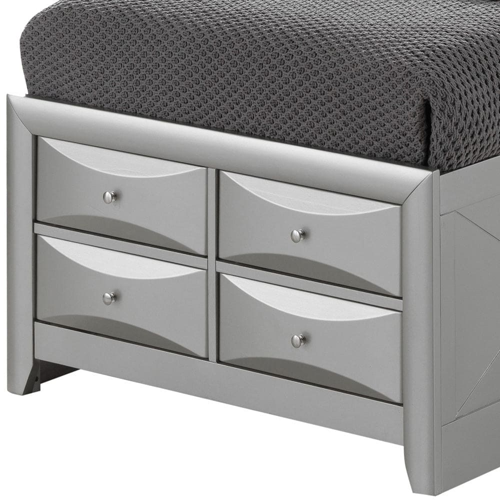 Glory Furniture Marilla G1503G-TSB3 Twin Storage Bed , Silver Champagne