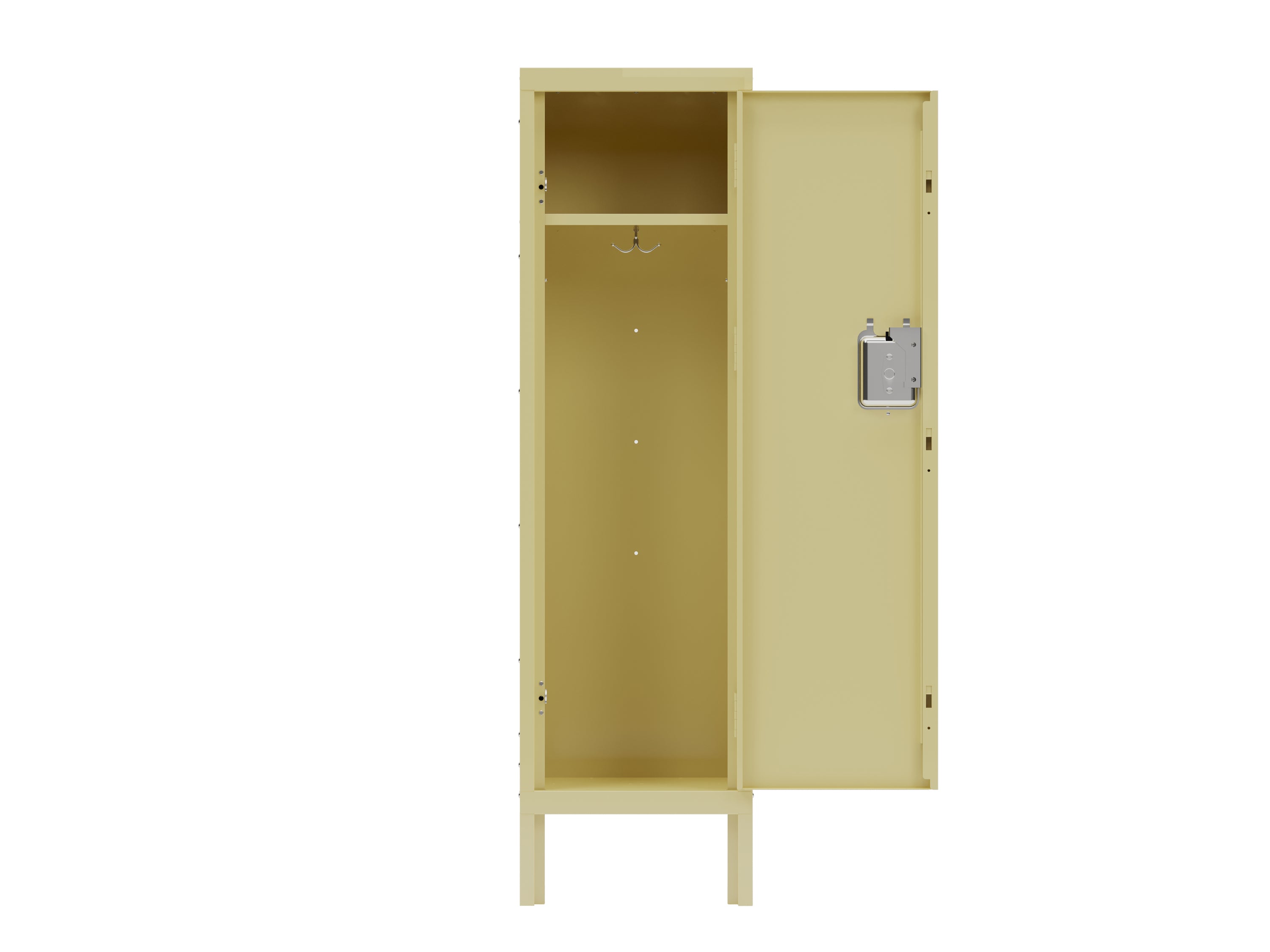 Yellow Metal Cabinet Home Office Storage Cabinets, Retro Wardrobe with Lockable Doors for Home Office Employees School Dormitory Gym