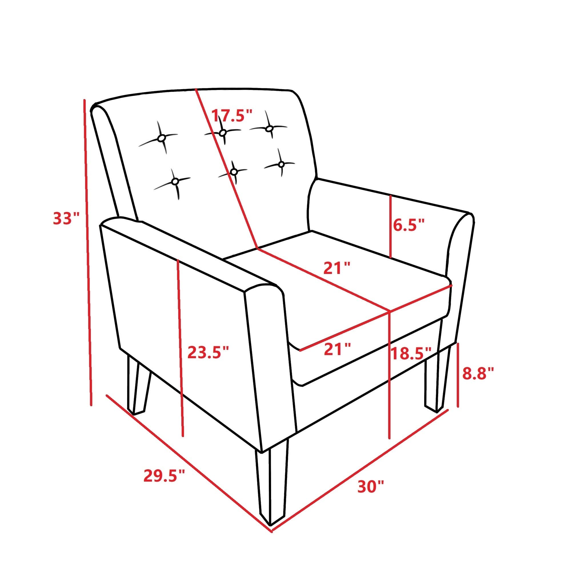 Downloads: 20 
Fabric Accent Chair for Living Room, Bedroom Button Tufted Upholstered Comfy Reading Accent Chairs Sofa (Yellow)