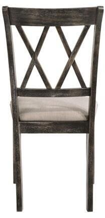 ACME Claudia II Side Chair (Set-2) in Fabric & Weathered Gray 71882