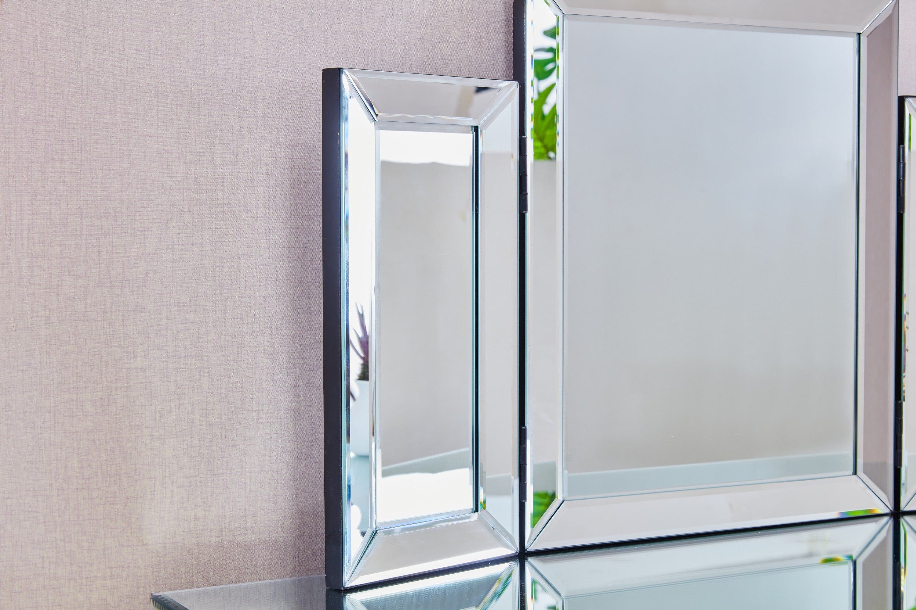 W 31 inch  X H 20  inch  Mountain shaped Folding vanity mirror Widely used in homes and offices,